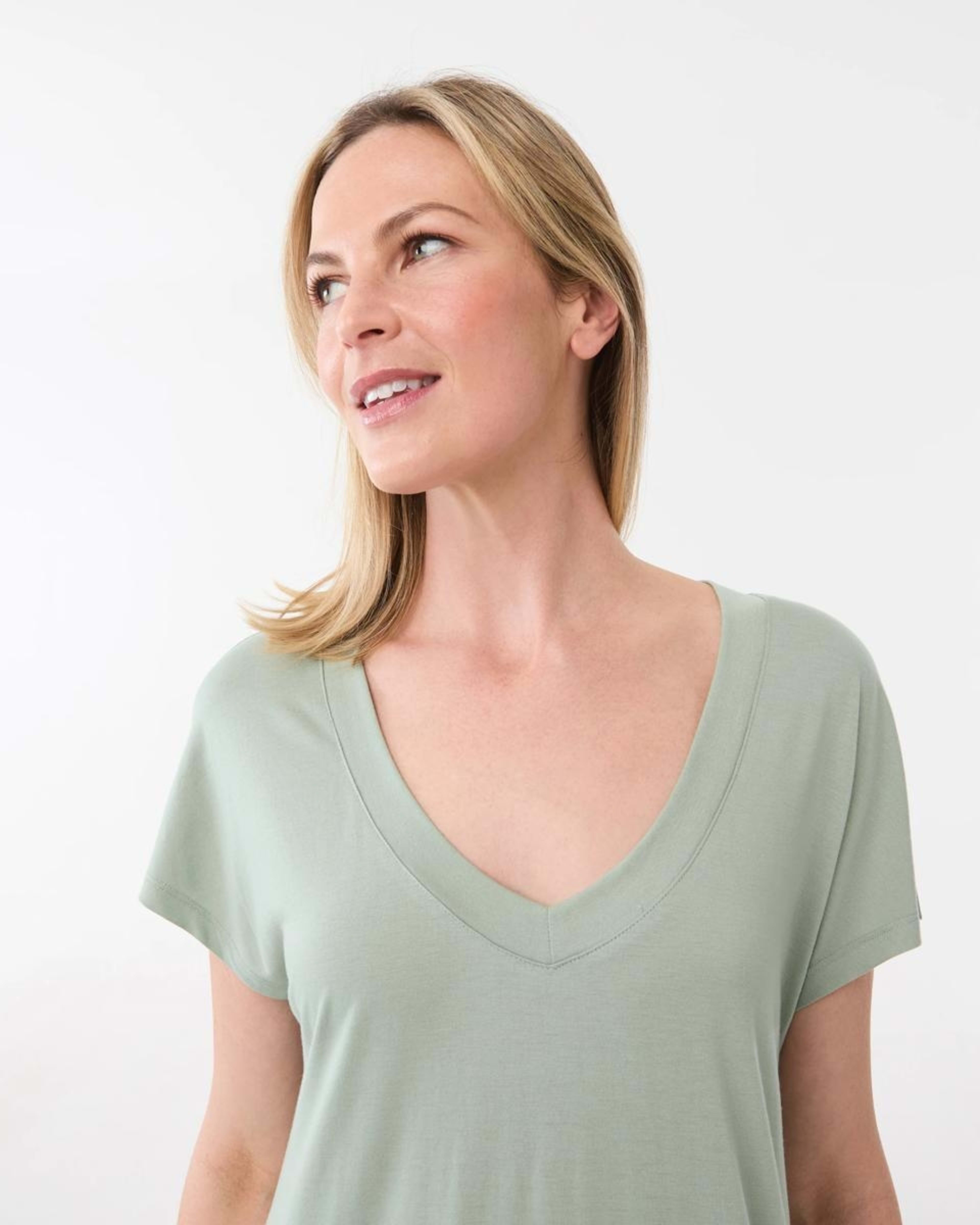 4 Short Sleeve Comfort Nightie ICEBERG GREEN, 4 of 5