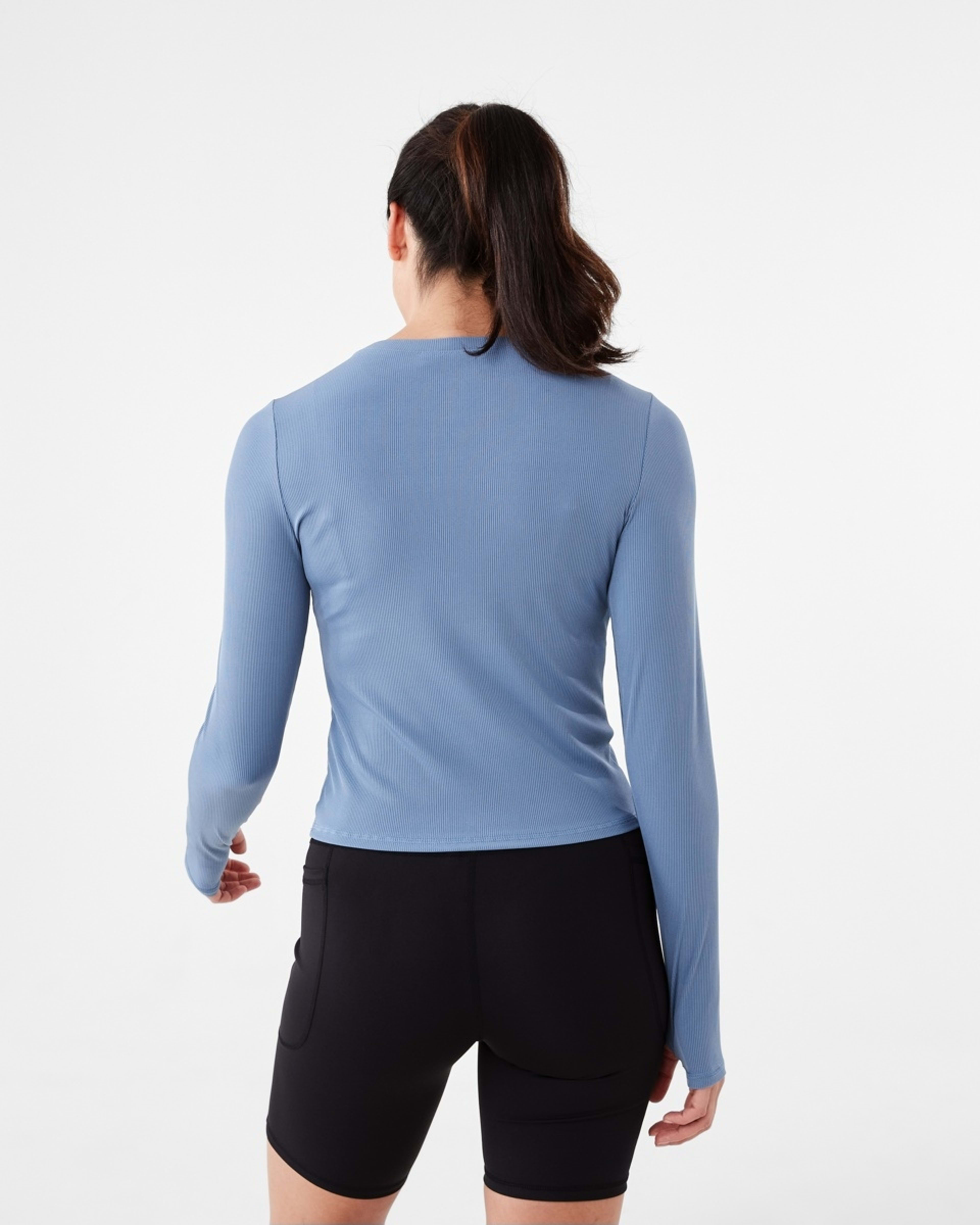 3 Active Womens Long Sleeve Rib T-shirt Citadel Bl, 3 of 6