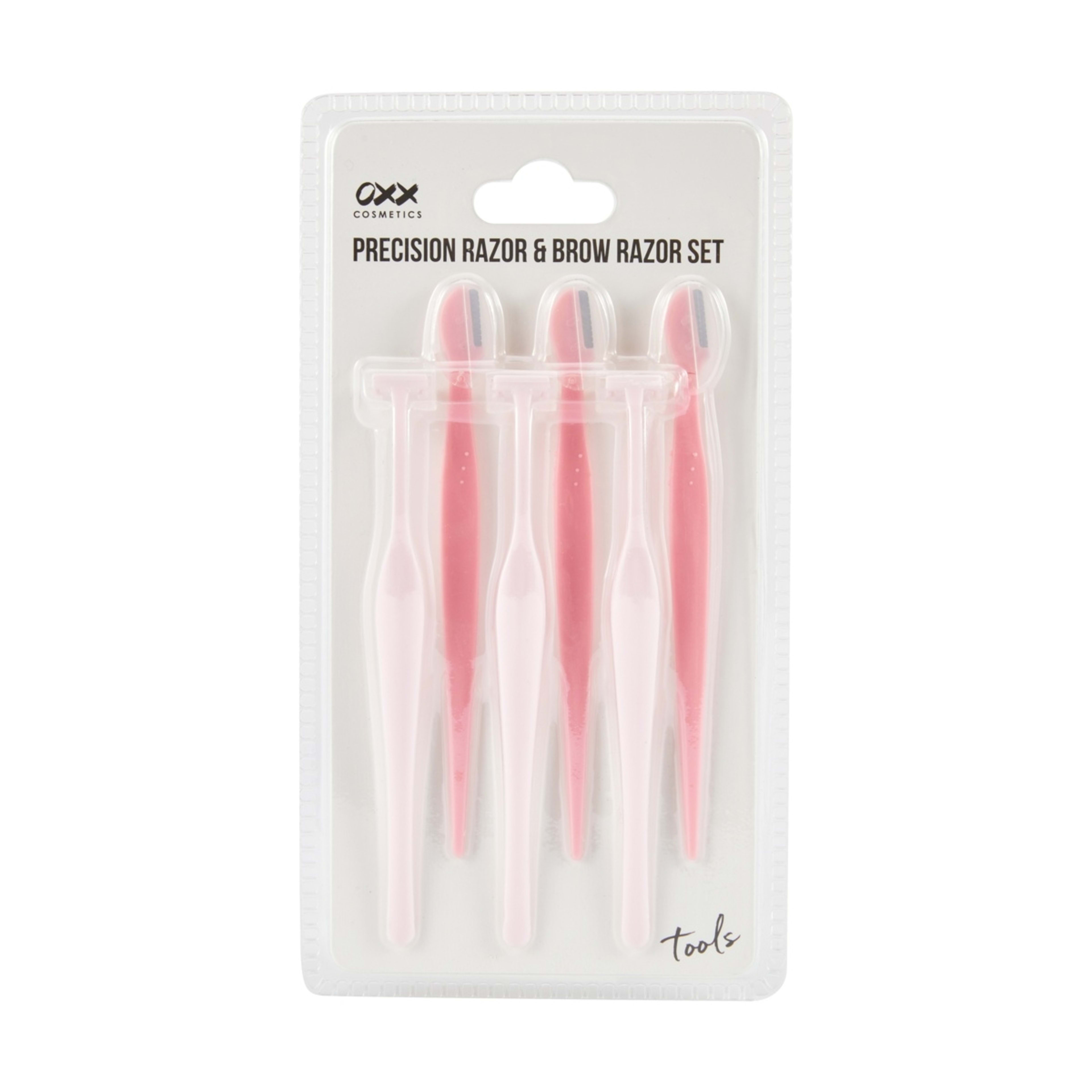 1 OXX Cosmetics Precision Razor and Brow Razor Set - Pink