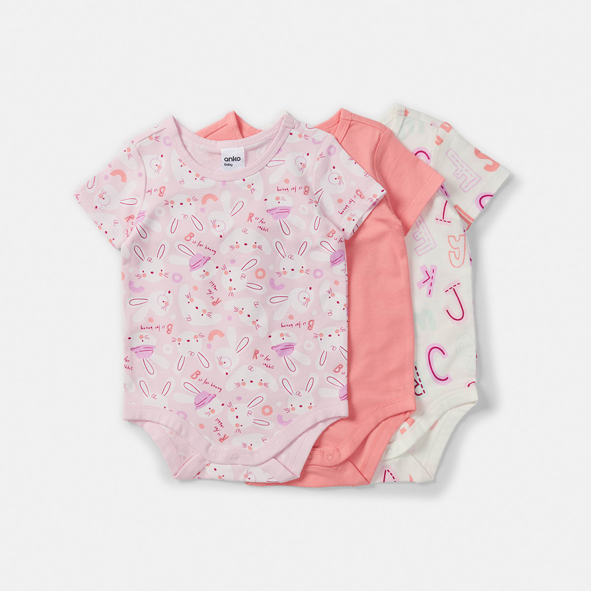 3 Pack Bodysuits Kmart
