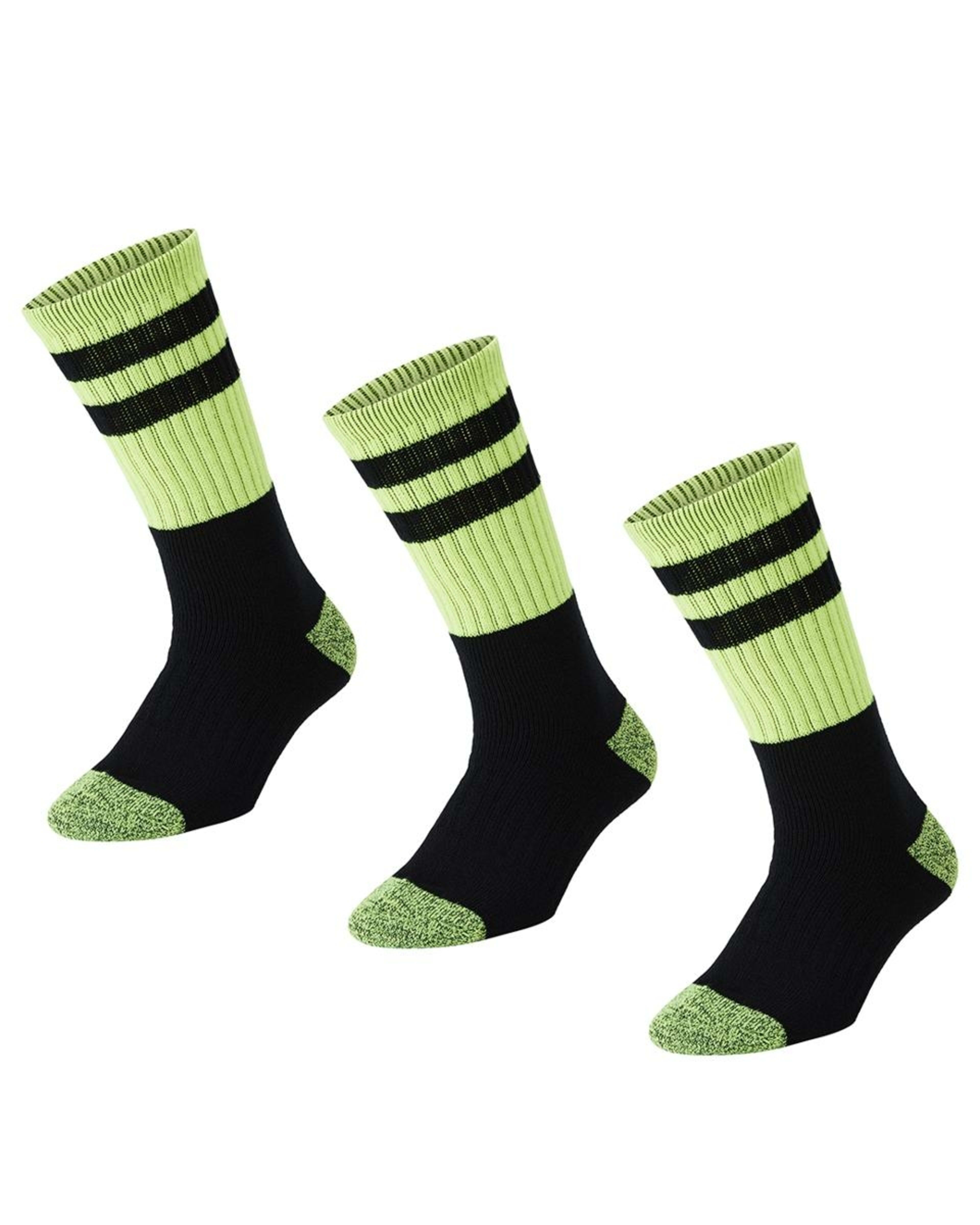 1 3 Pack Heavy Duty Work Socks BLACK YELLOW, 1 of 3
