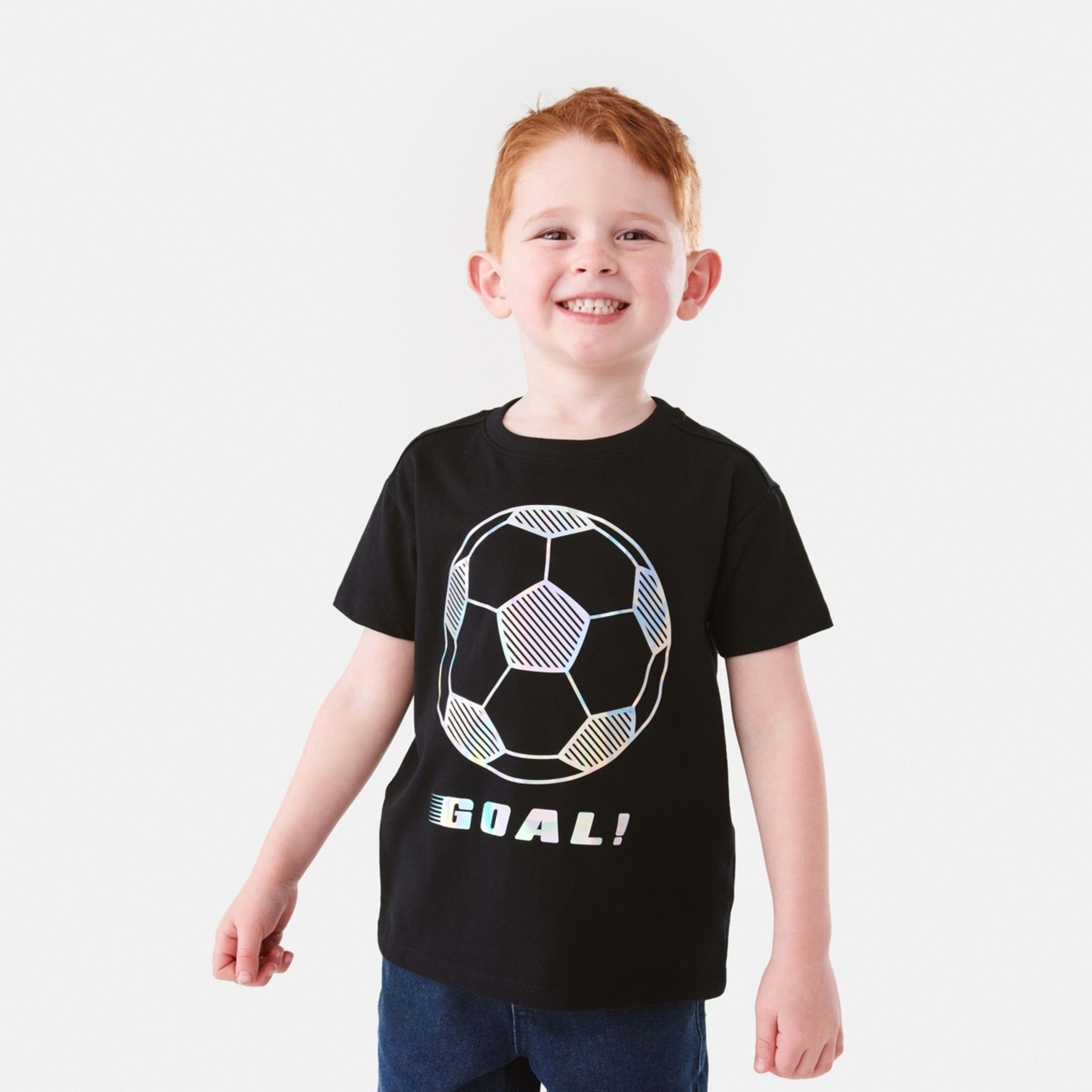 1 Mirror Foil Print T-shirt Blk Soccr, 1 of 8