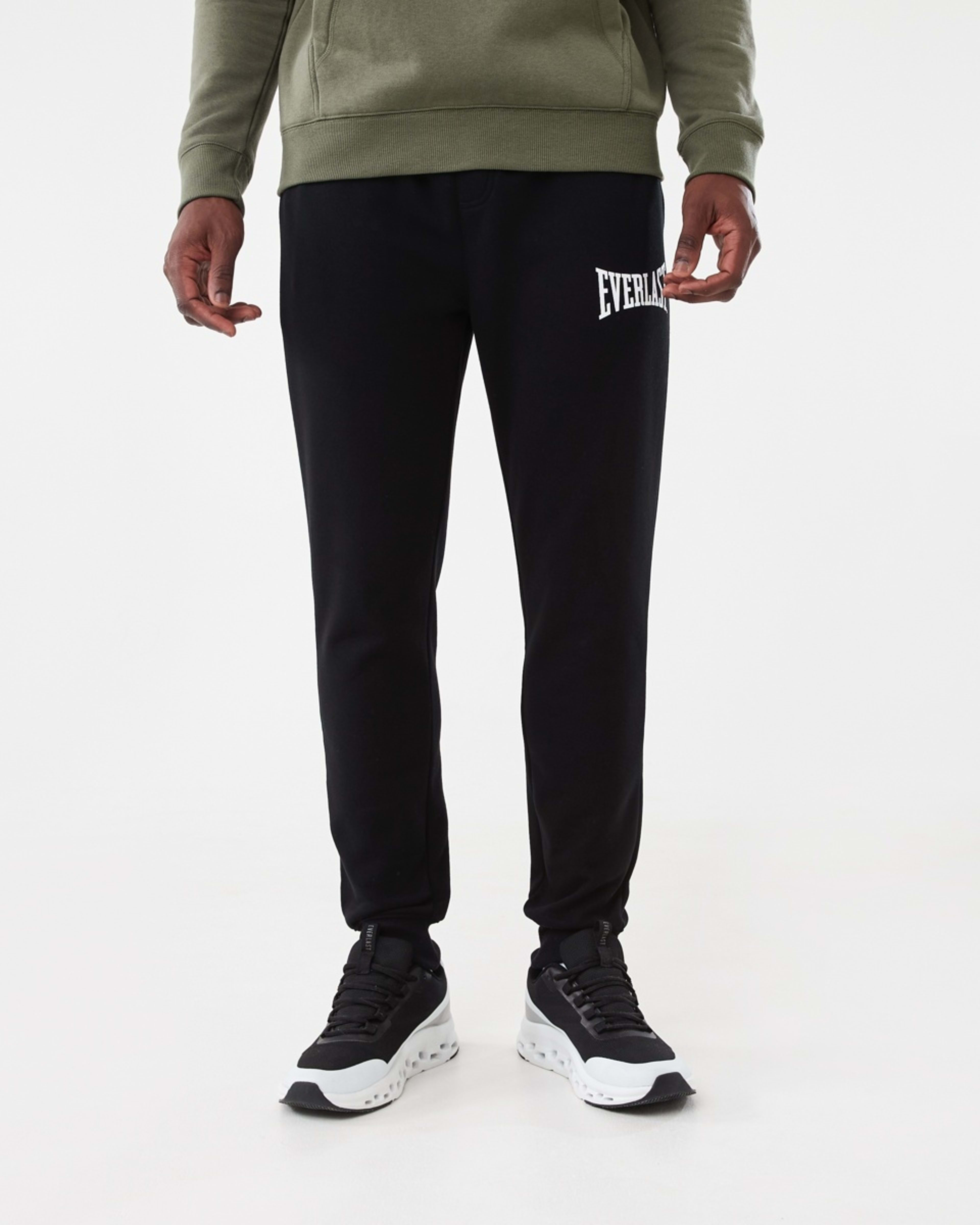 2 Everlast Mens Slim Trackpants EVER BLACK, 2 of 7