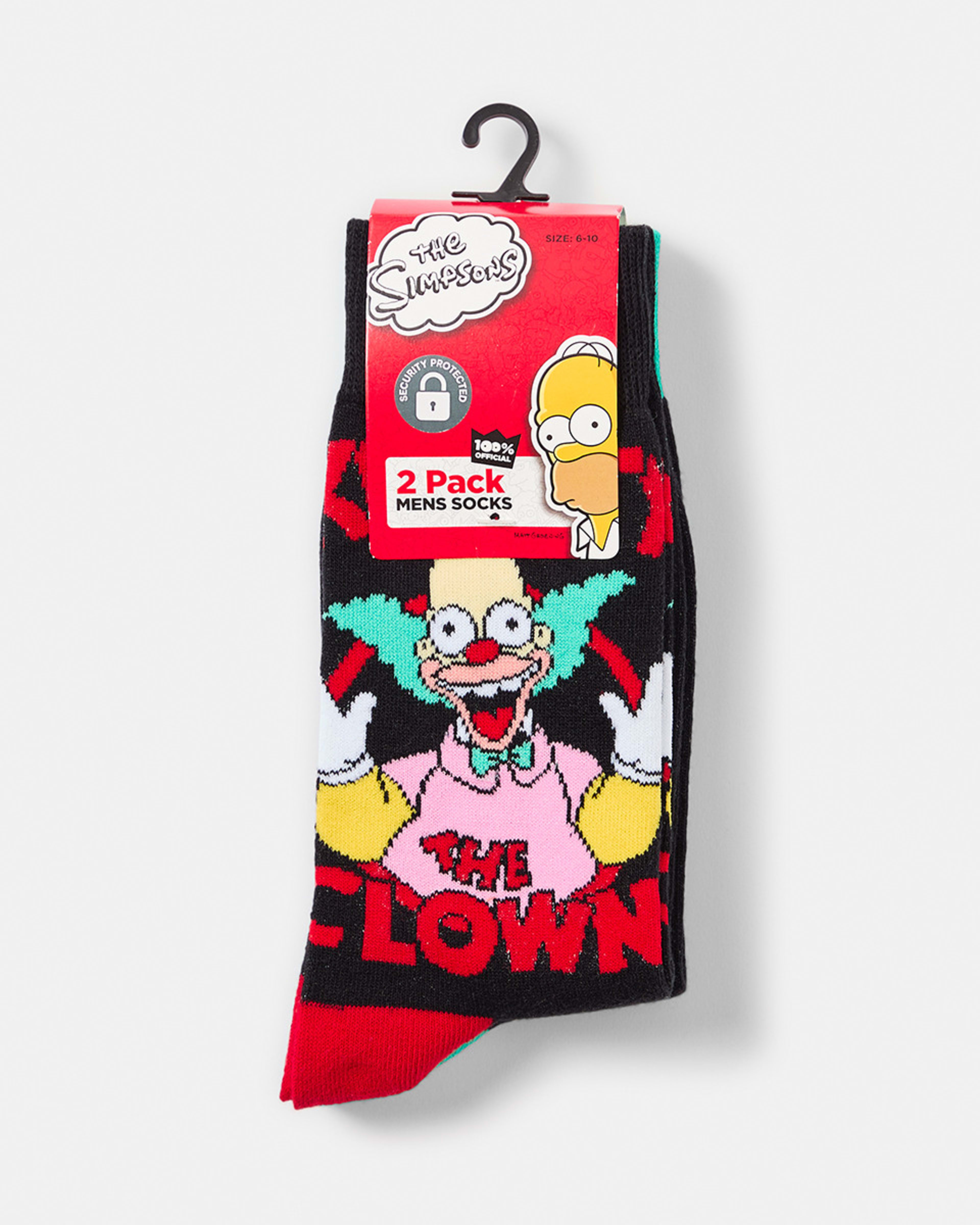 3 2 Pack The Simpsons Krusty The Clown License Socks Krusty, 3 of 3