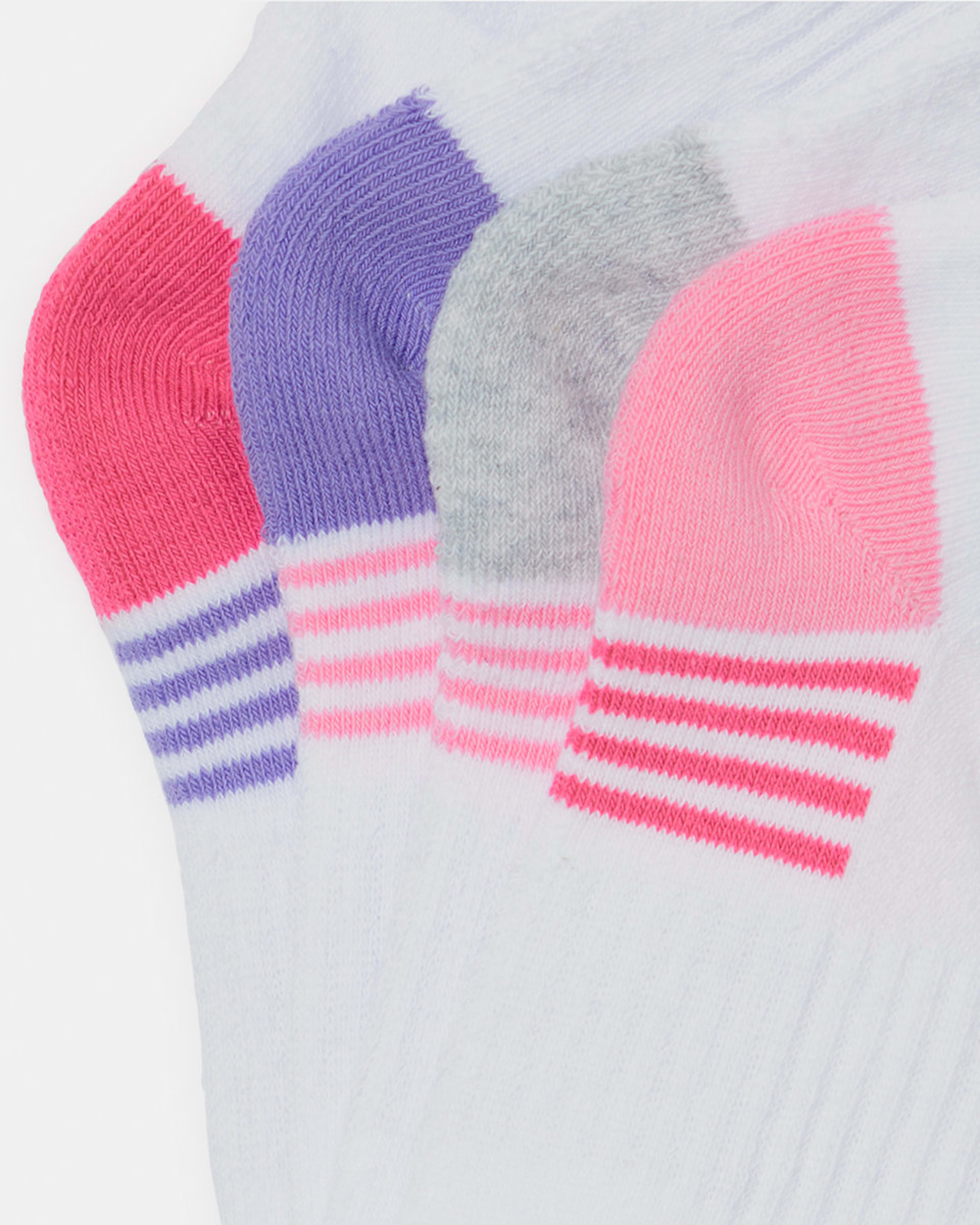 2 4 Pack Active Kids Quarter Crew Socks Pink, 2 of 3