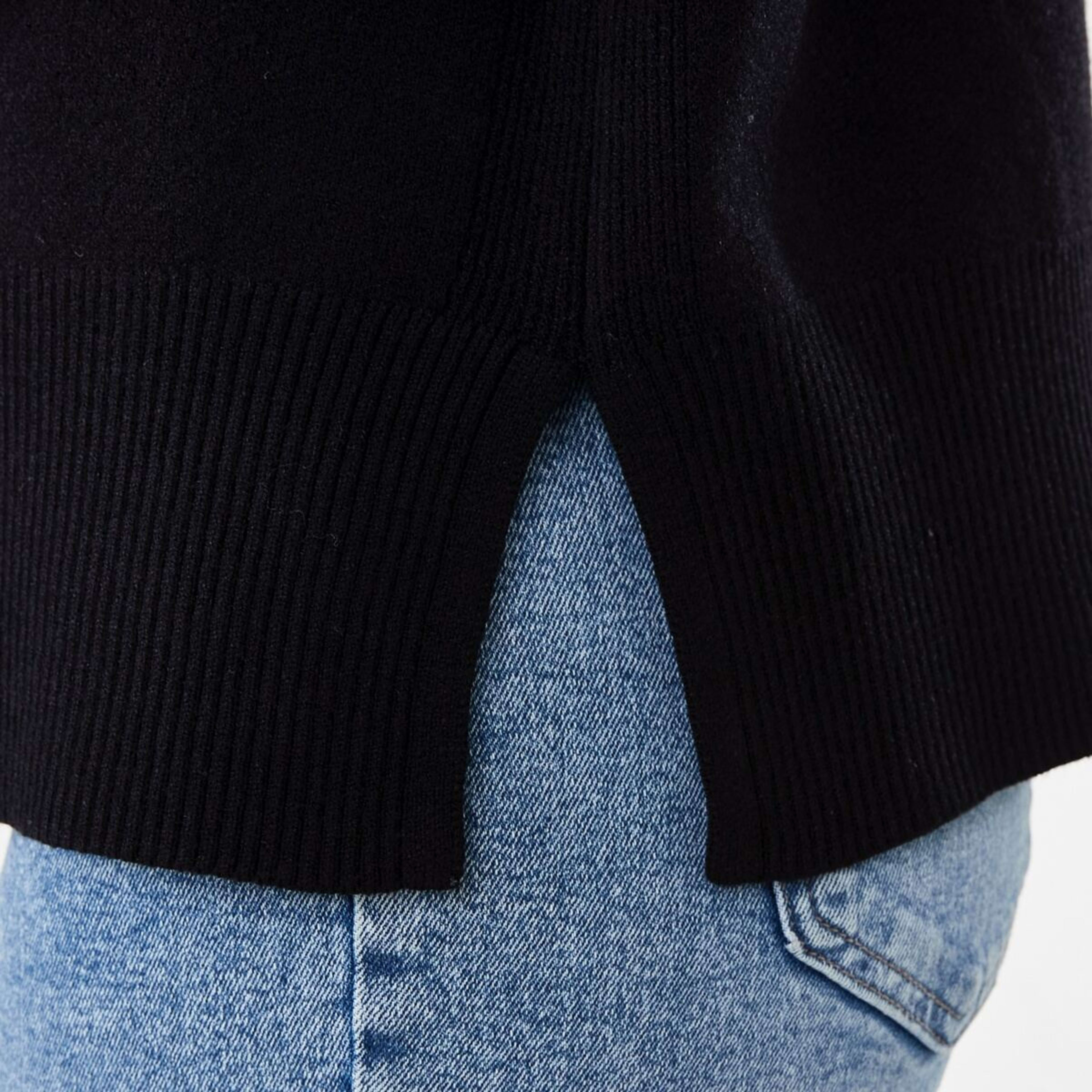 6 Compact Mock Neck Jumper Black, 6 of 6