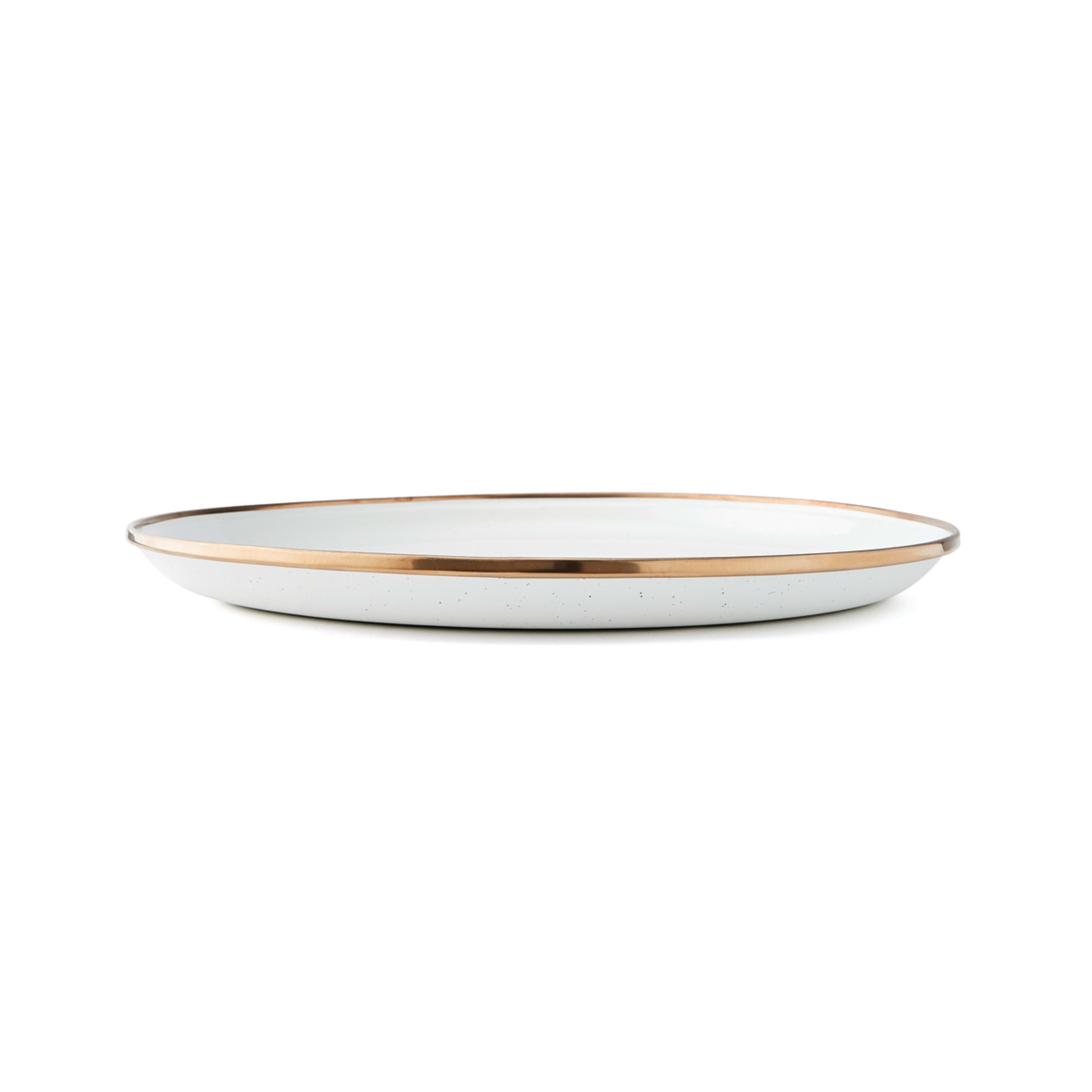 2 28cm Enamel White/Bronze Plate, 2 of 2