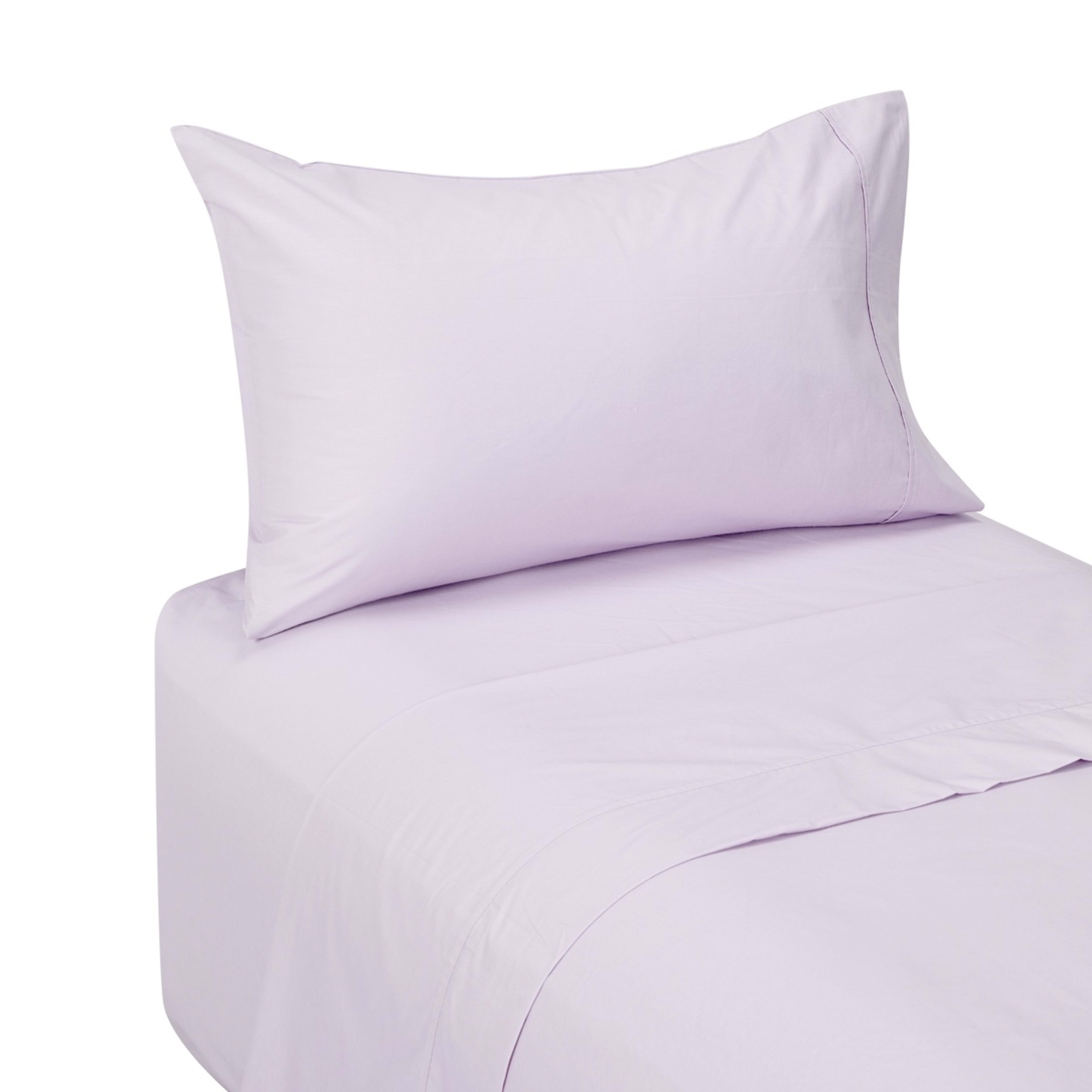 5 250 Thread Count Cotton Rich Sheet Set - Single Bed, Lilac, 5 of 7