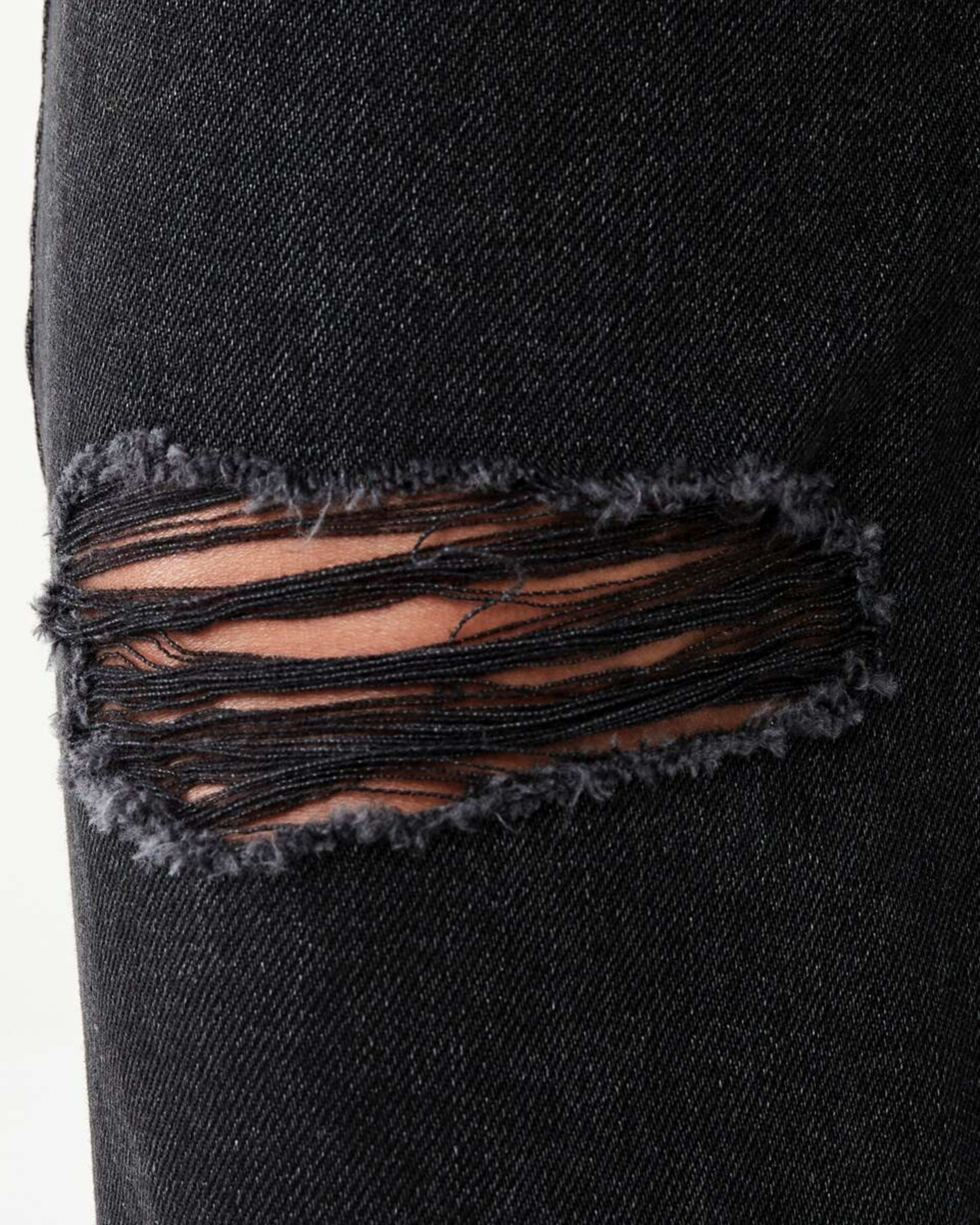 8 Distressed Straight Jeans Black Wash, 8 of 8