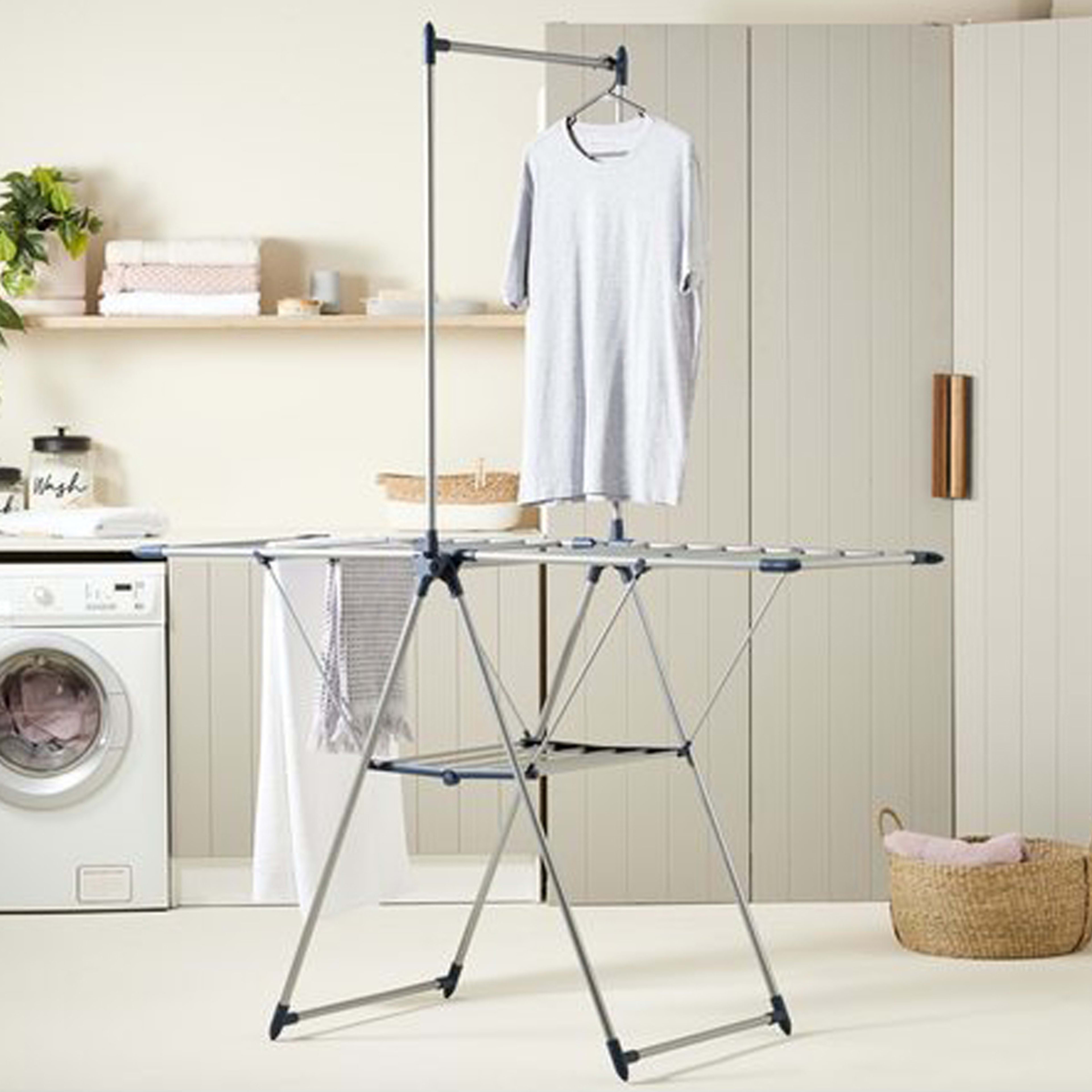 4 Winged Clothes Airer with Garment Rack, 4 of 4