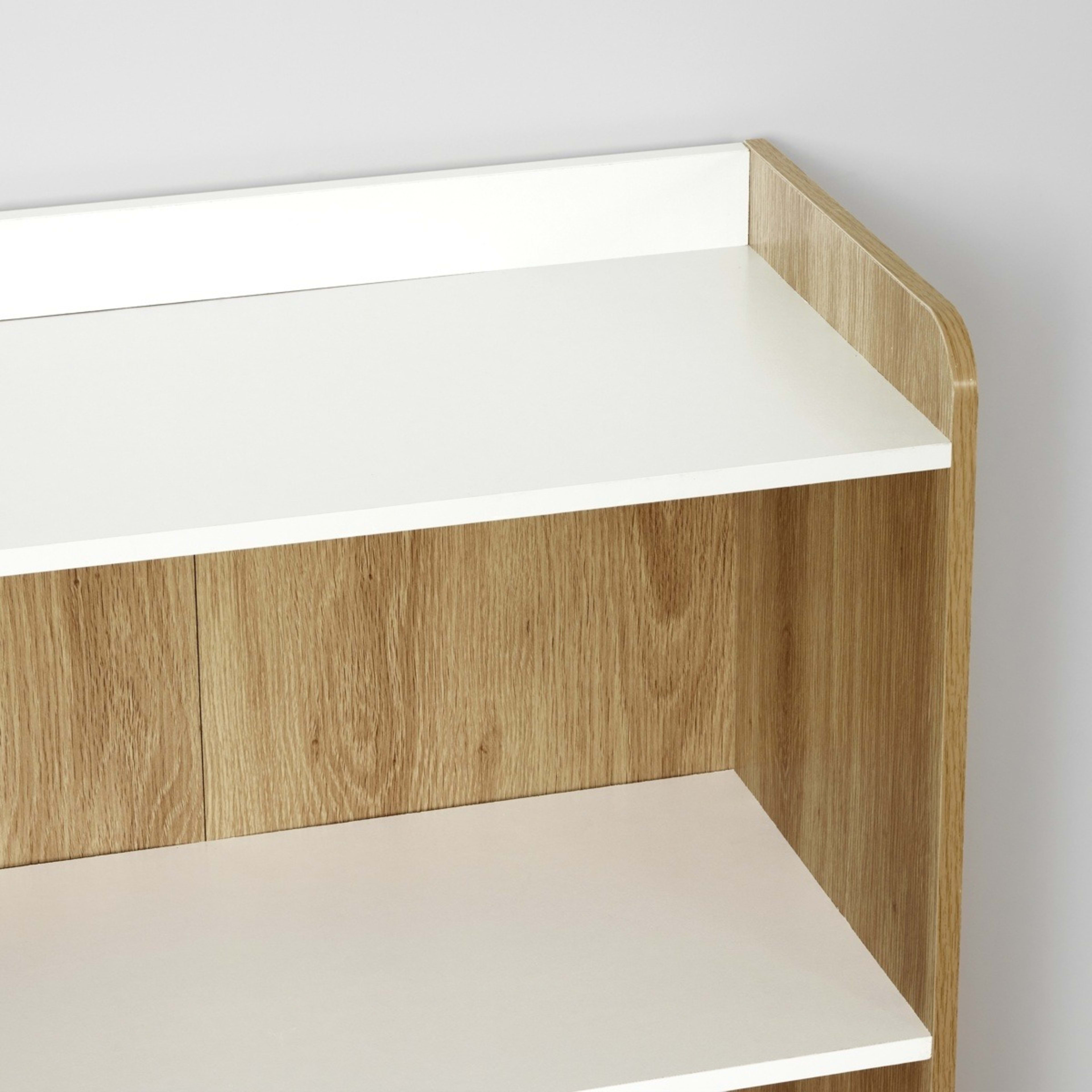 6 Oak Look and White Shelf with Cupboard, 6 of 10