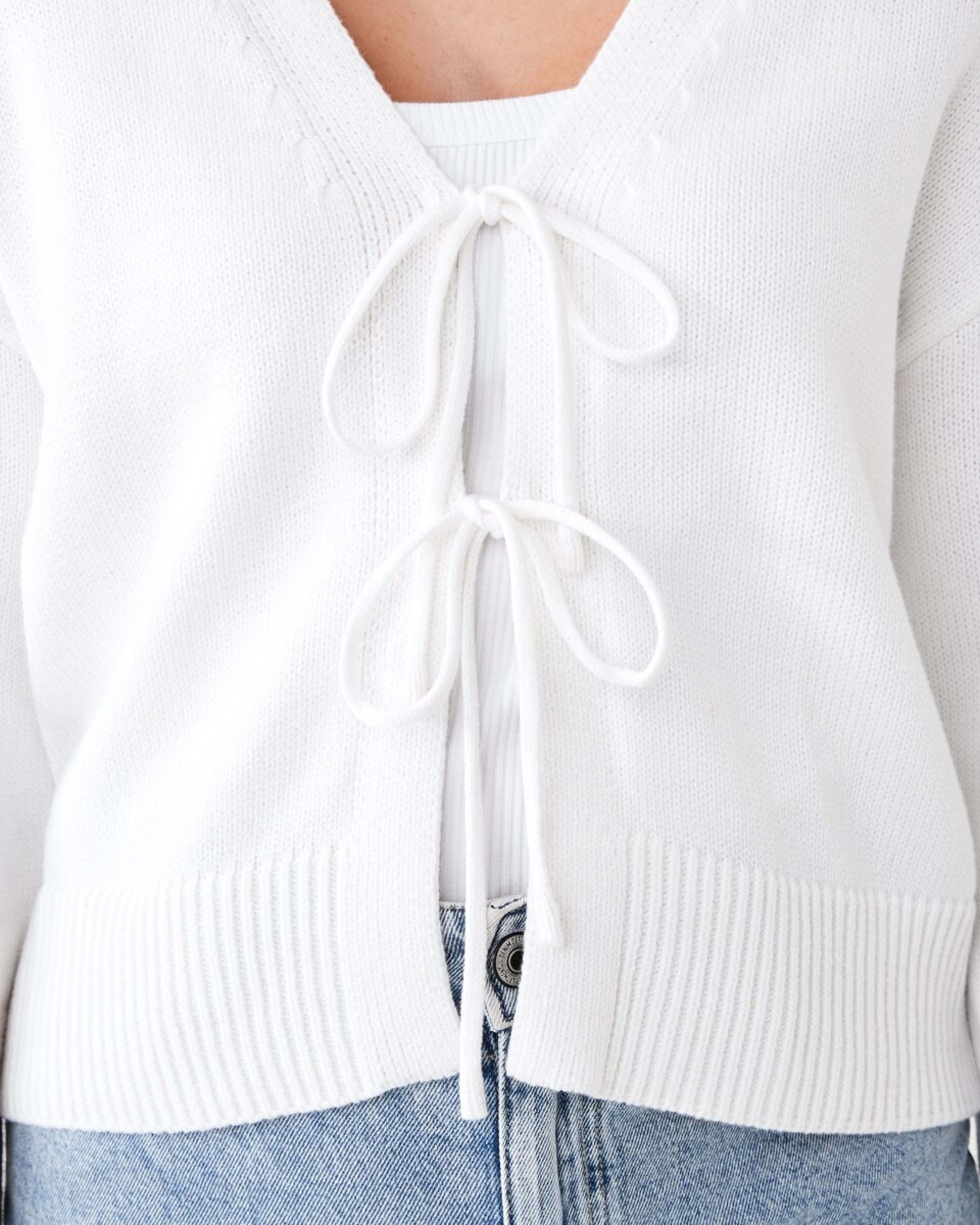 5 Tie Front Cardigan WHITE, 5 of 5