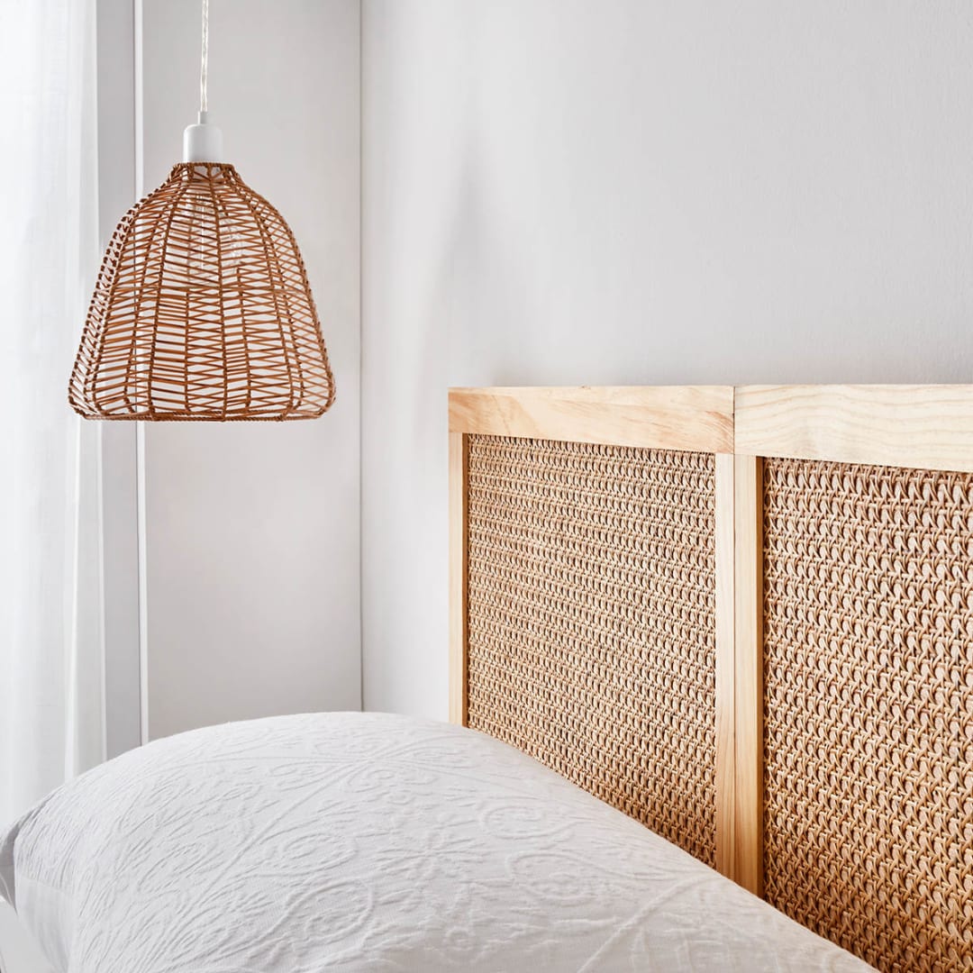 Queen Bed Rattan Bedhead Kmart