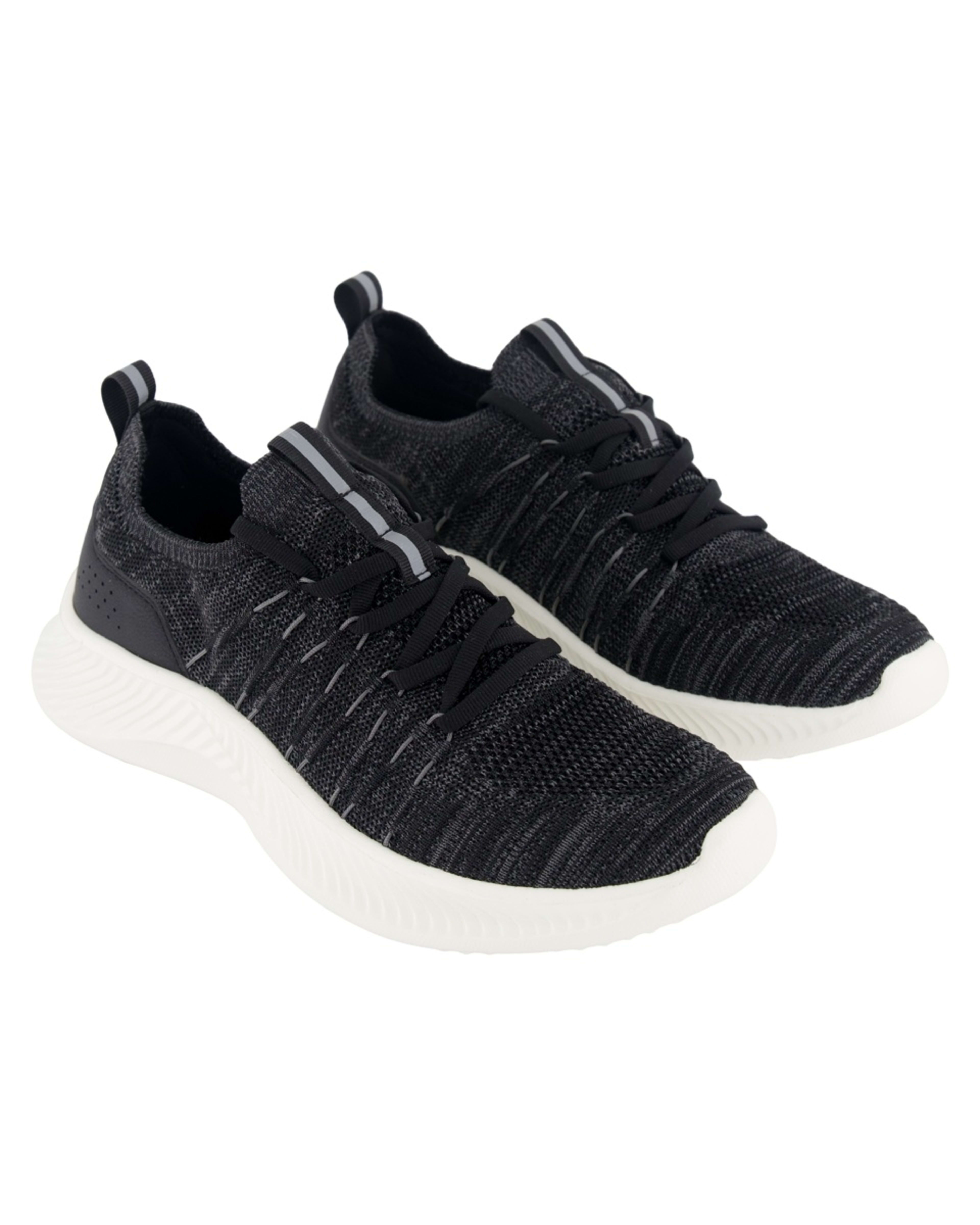 4 Textured Upper Sneakers Blk Wht, 4 of 5