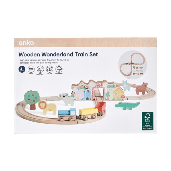 29 Piece Wooden Wonderland Train Set