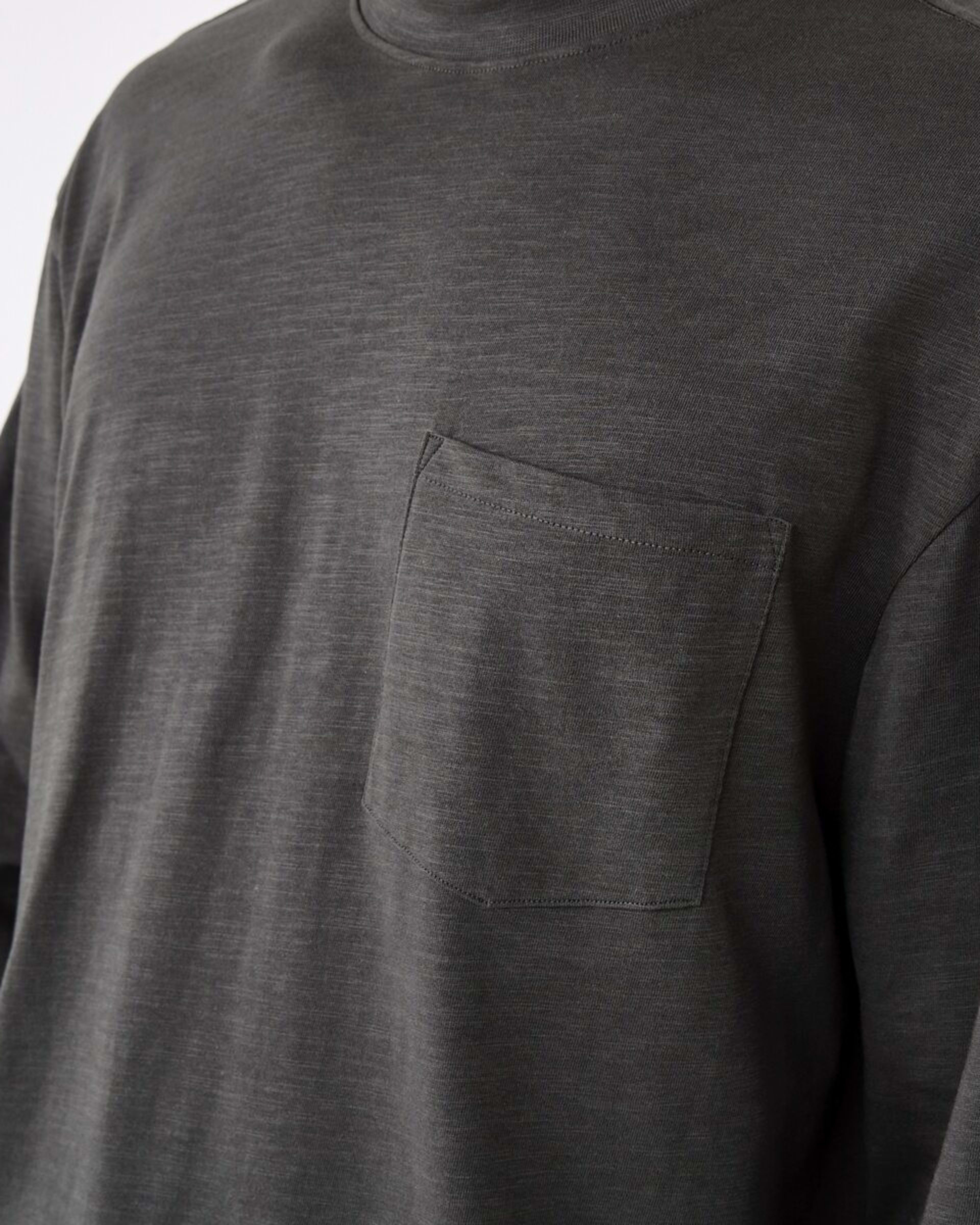 6 Long Sleeve Oversized Slub Pocket T-shirt VOLCANIC ROCK, 6 of 6