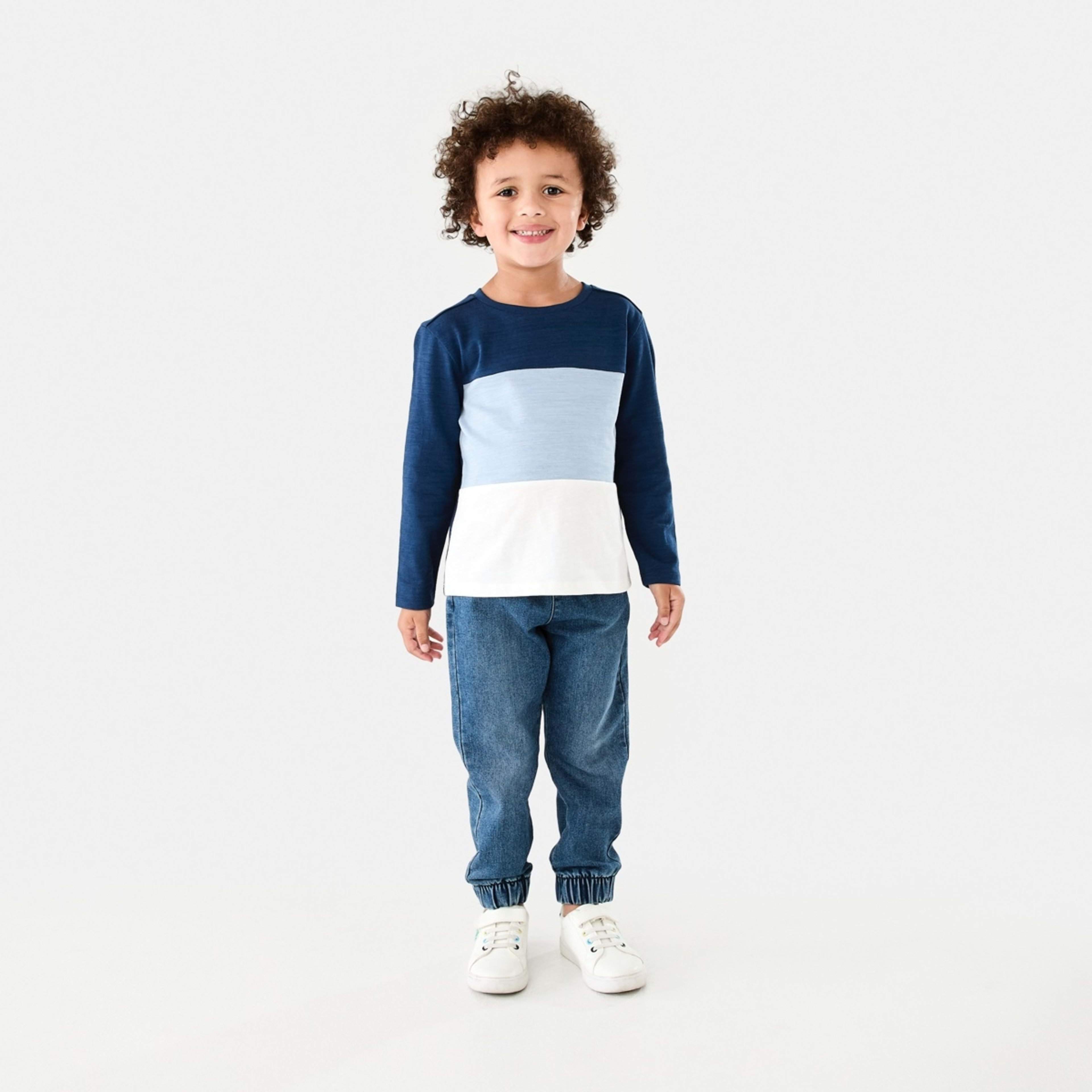 5 Long Sleeve Panel T-shirt Estate Blue, 5 of 8