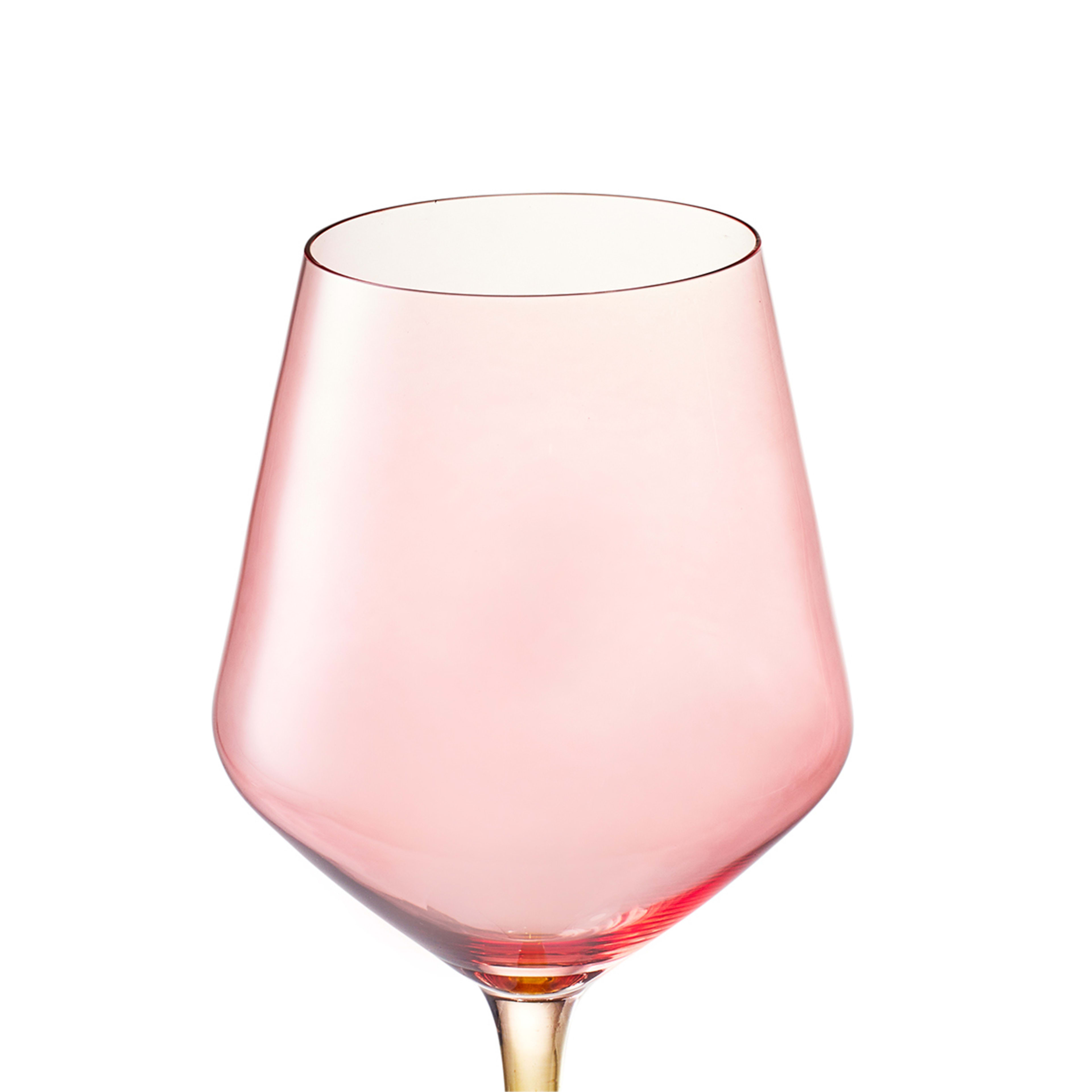 4 Two Tone Pink and Yellow Wine Glasses Kmart