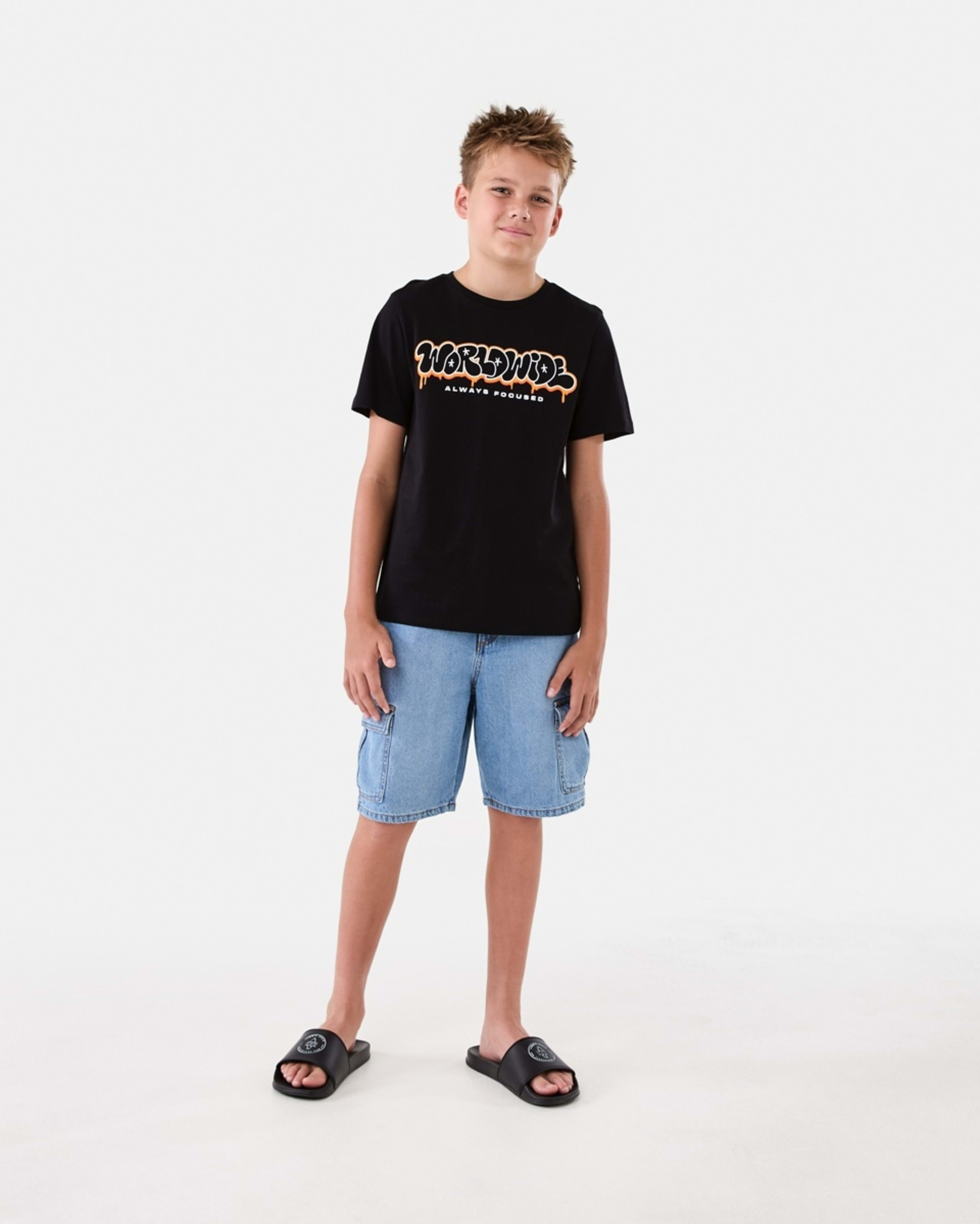 5 Short Sleeve Print T-shirt Blk Worldw, 5 of 8