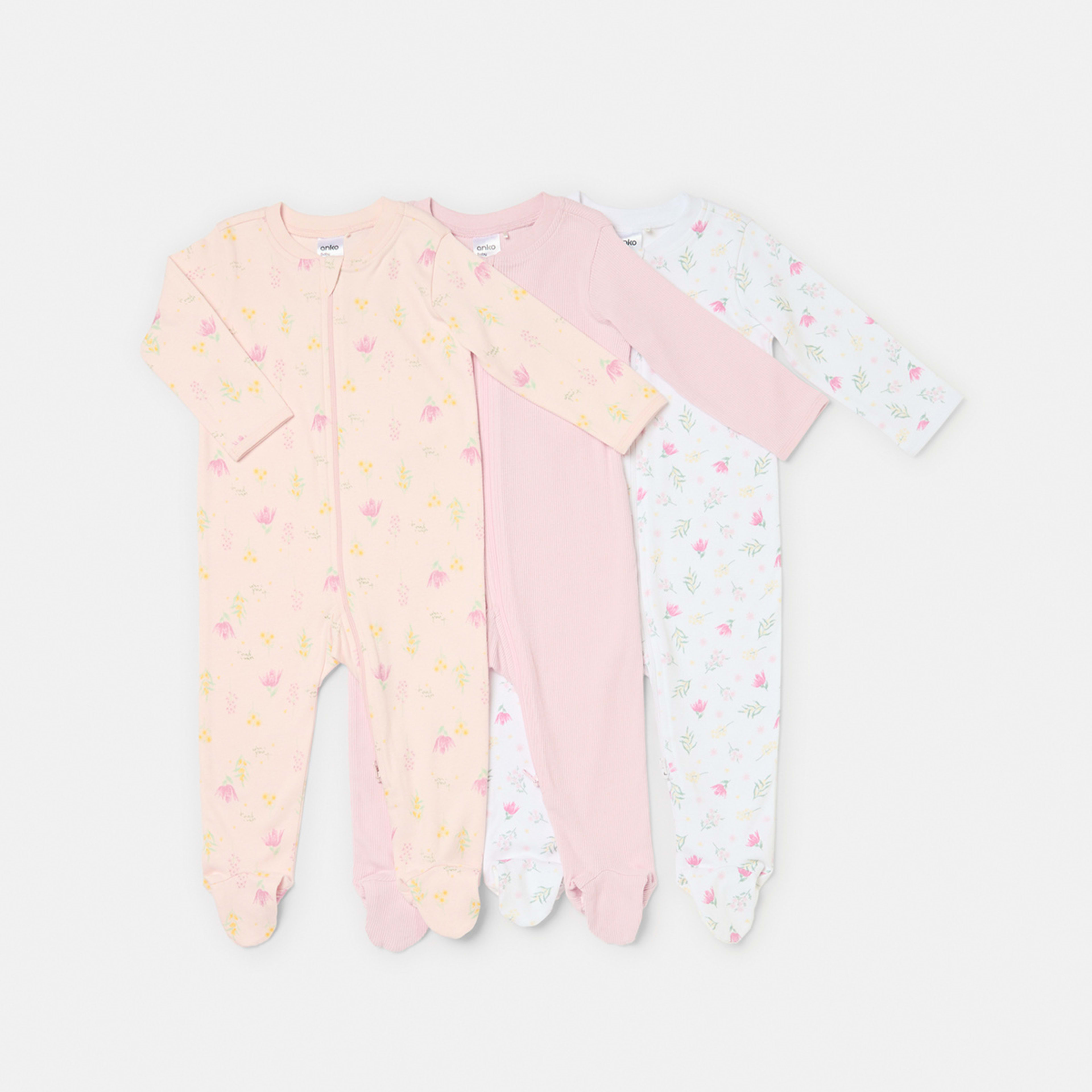 1 3 Pack Coveralls Aus Floral, 1 of 8