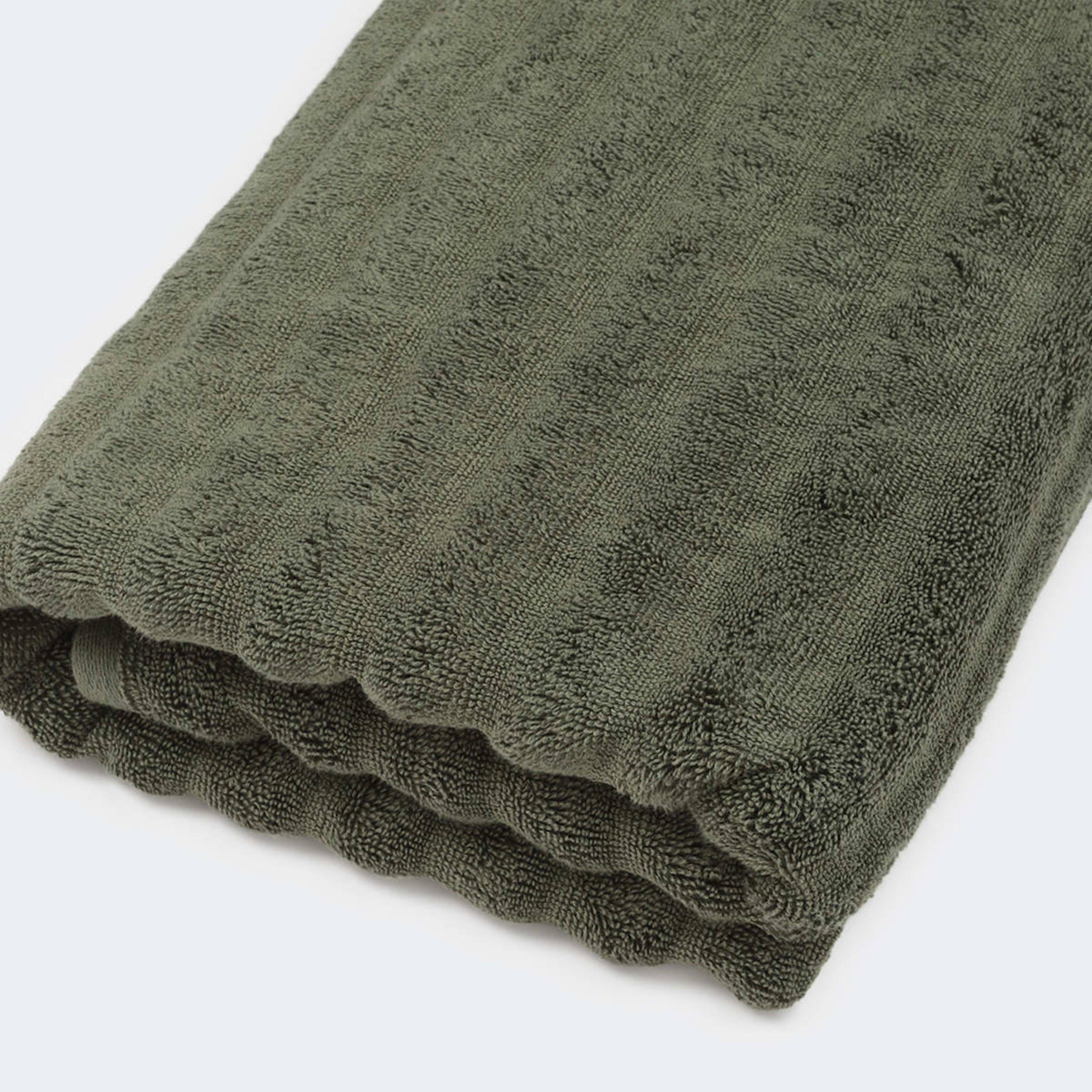 Thick Ribbed Australian Cotton Bath Sheet - Forest Green - Kmart