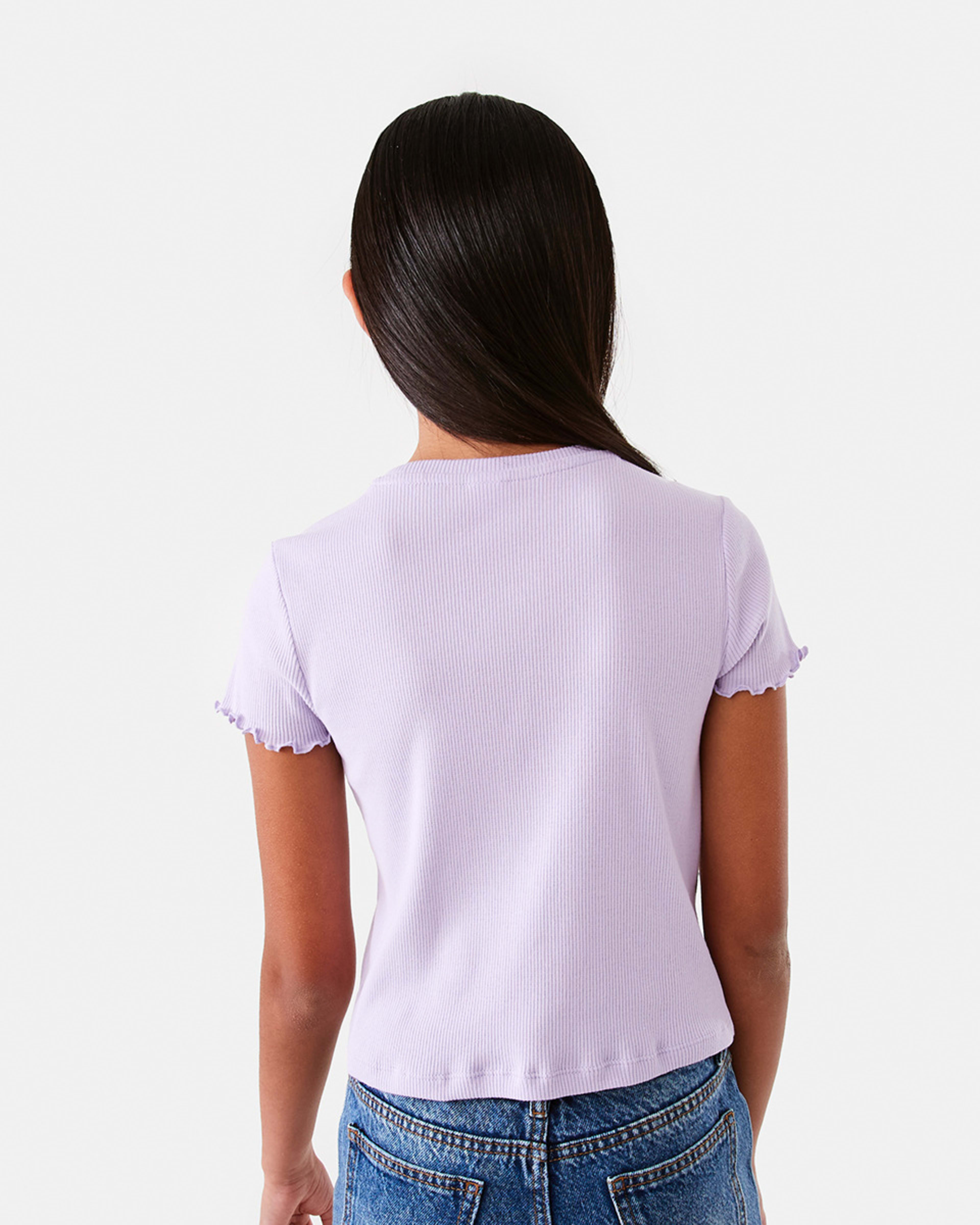 2 Short Sleeve Rib Top Pst Purple, 2 of 9