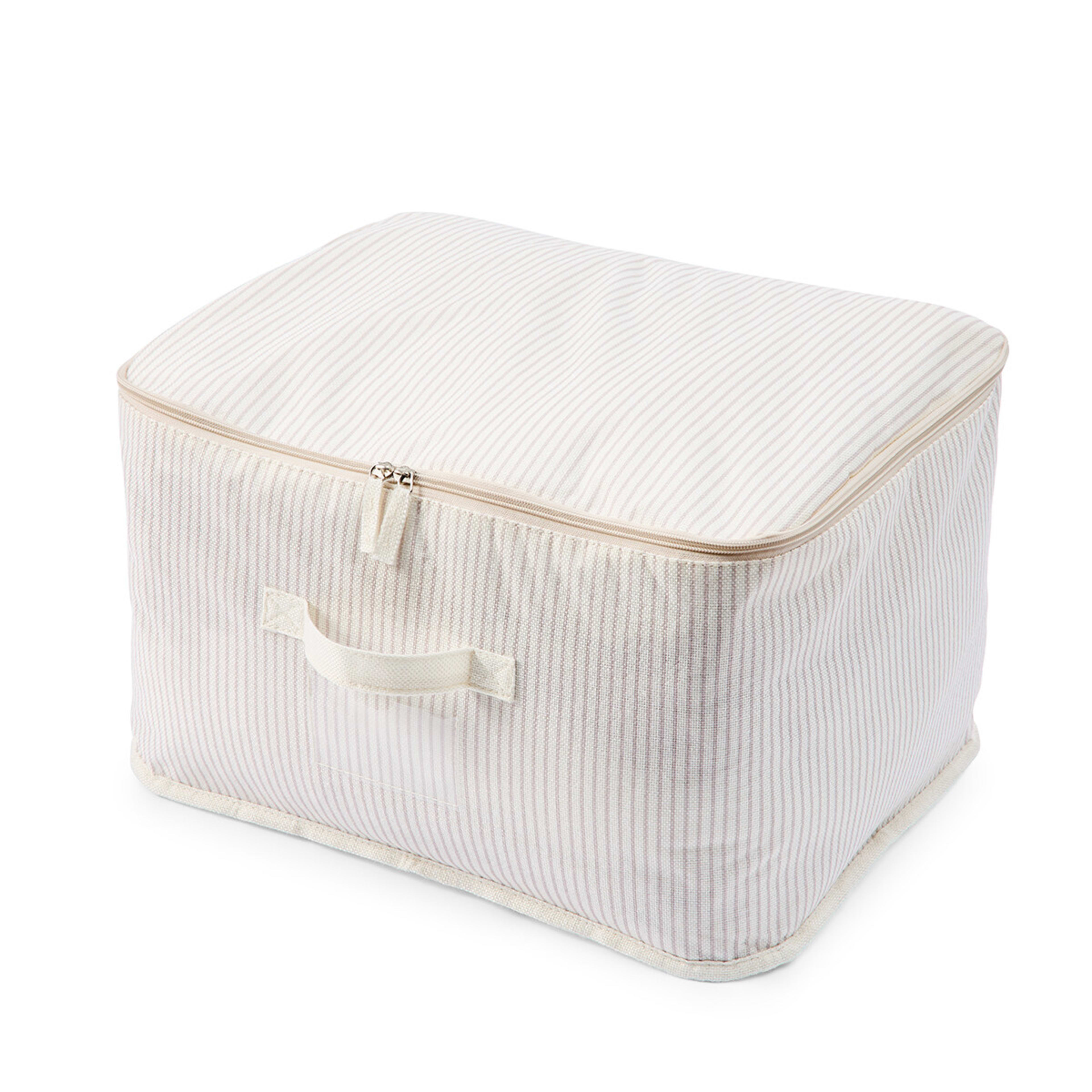 6 Linen Look Storage Bag - Large, Striped, 6 of 7