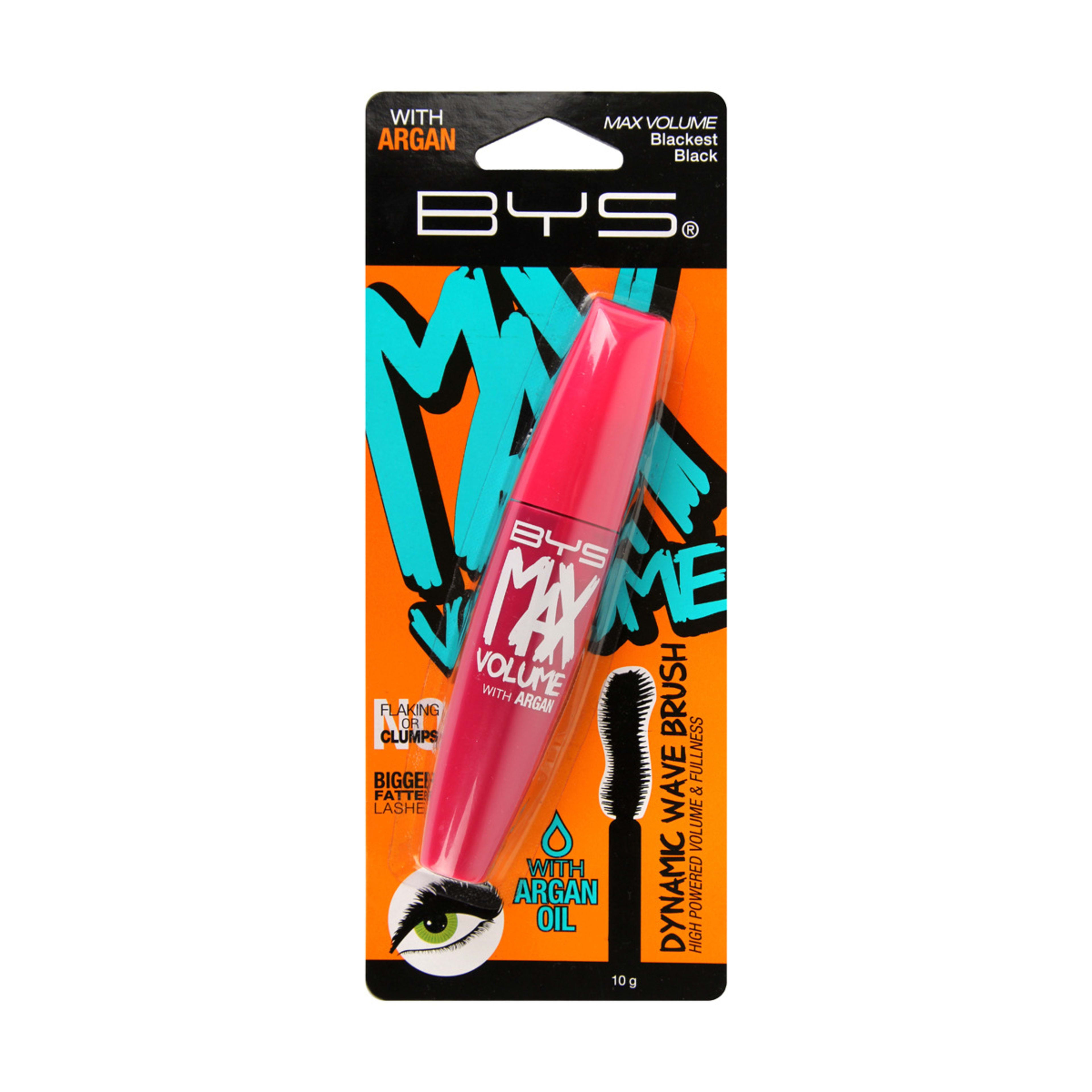 1 BYS Max Volume Mascara - 10g, Blackest Black