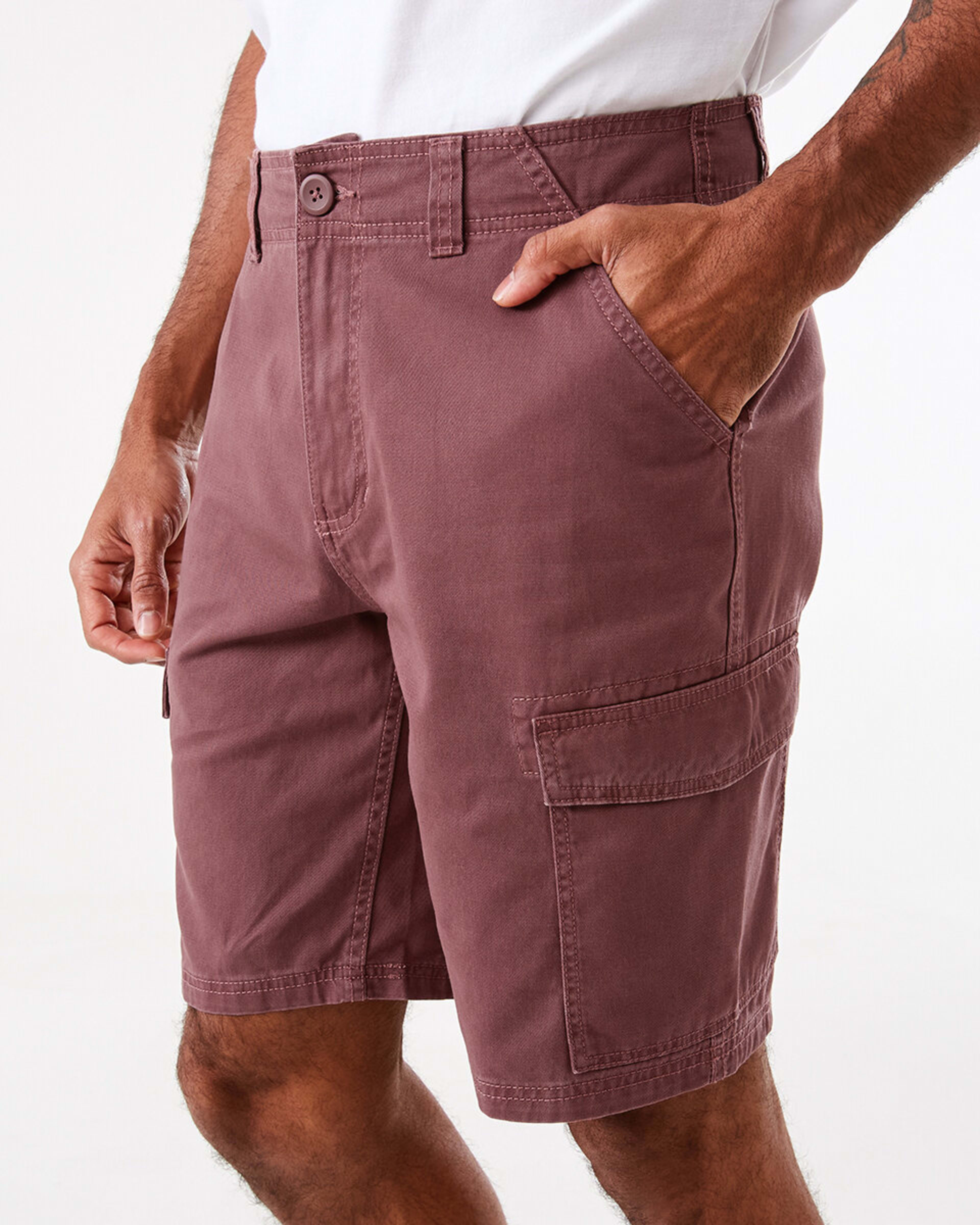 2 Fixed Waist Cargo Shorts Red Brick, 2 of 7