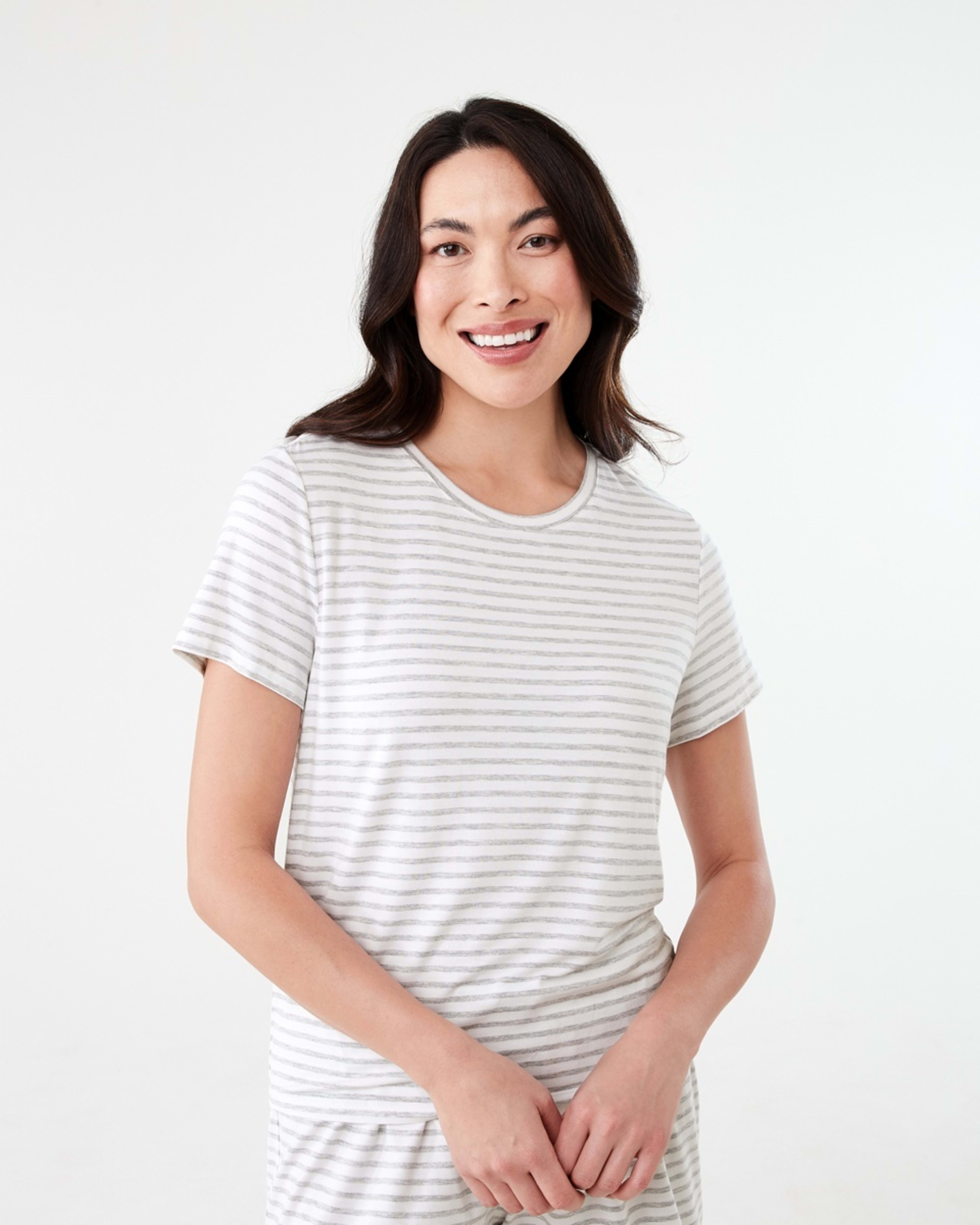 1 Viscose T-shirt MARLE STRIPE SILVER MARLE, 1 of 6
