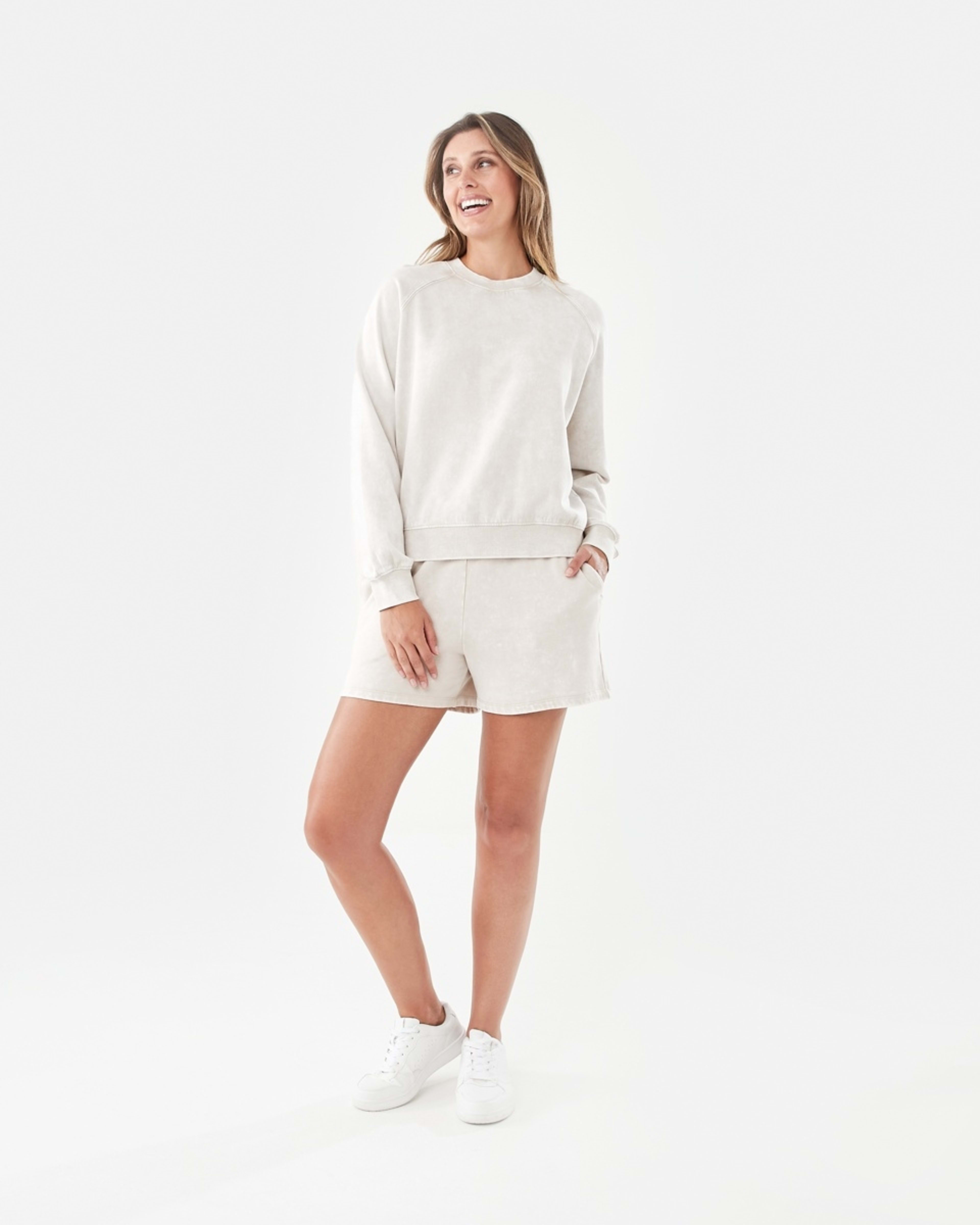7 Long Sleeve Washed Sweatshirt Nat Beige, 7 of 7