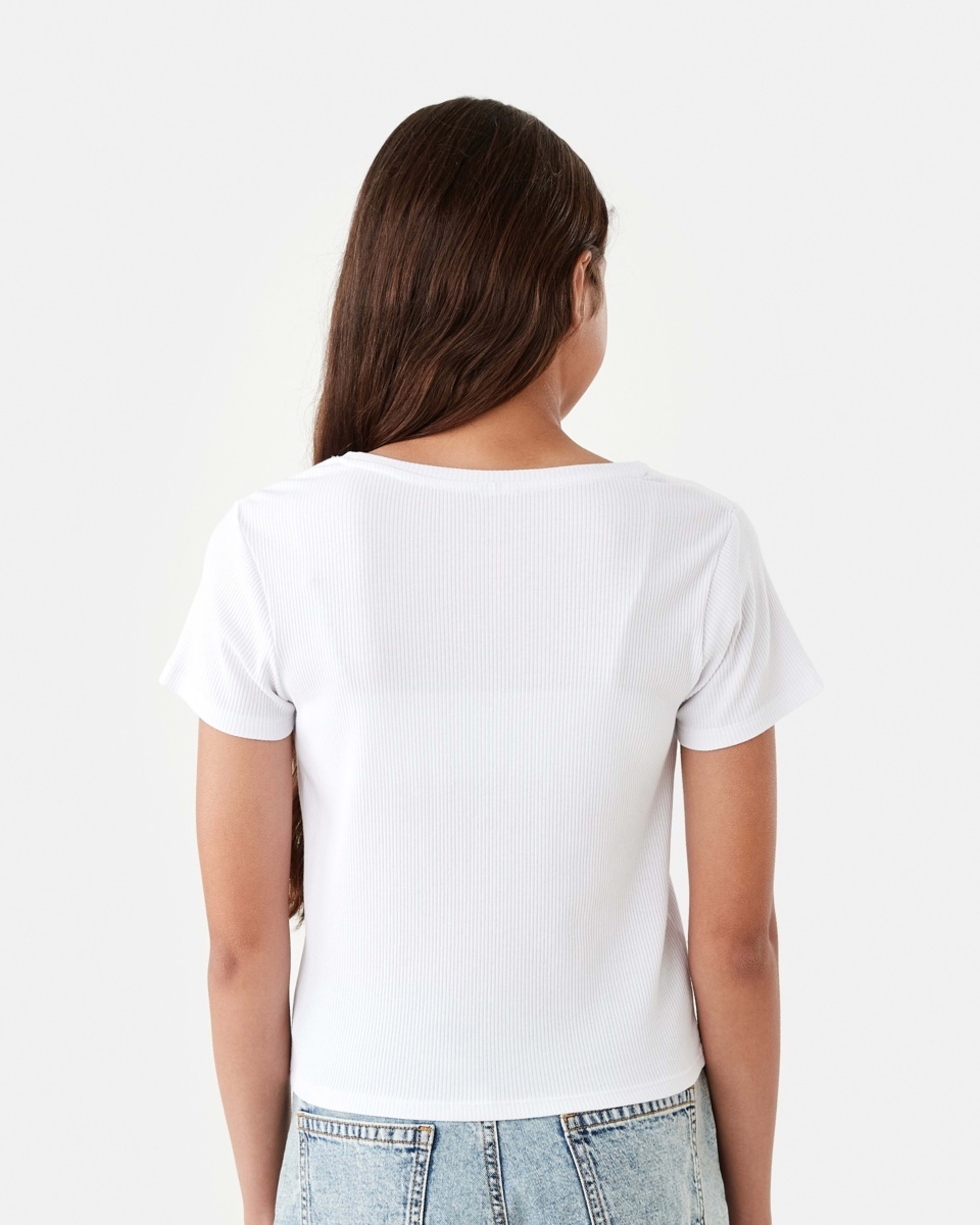 2 Short Sleeve Rib Top White, 2 of 8