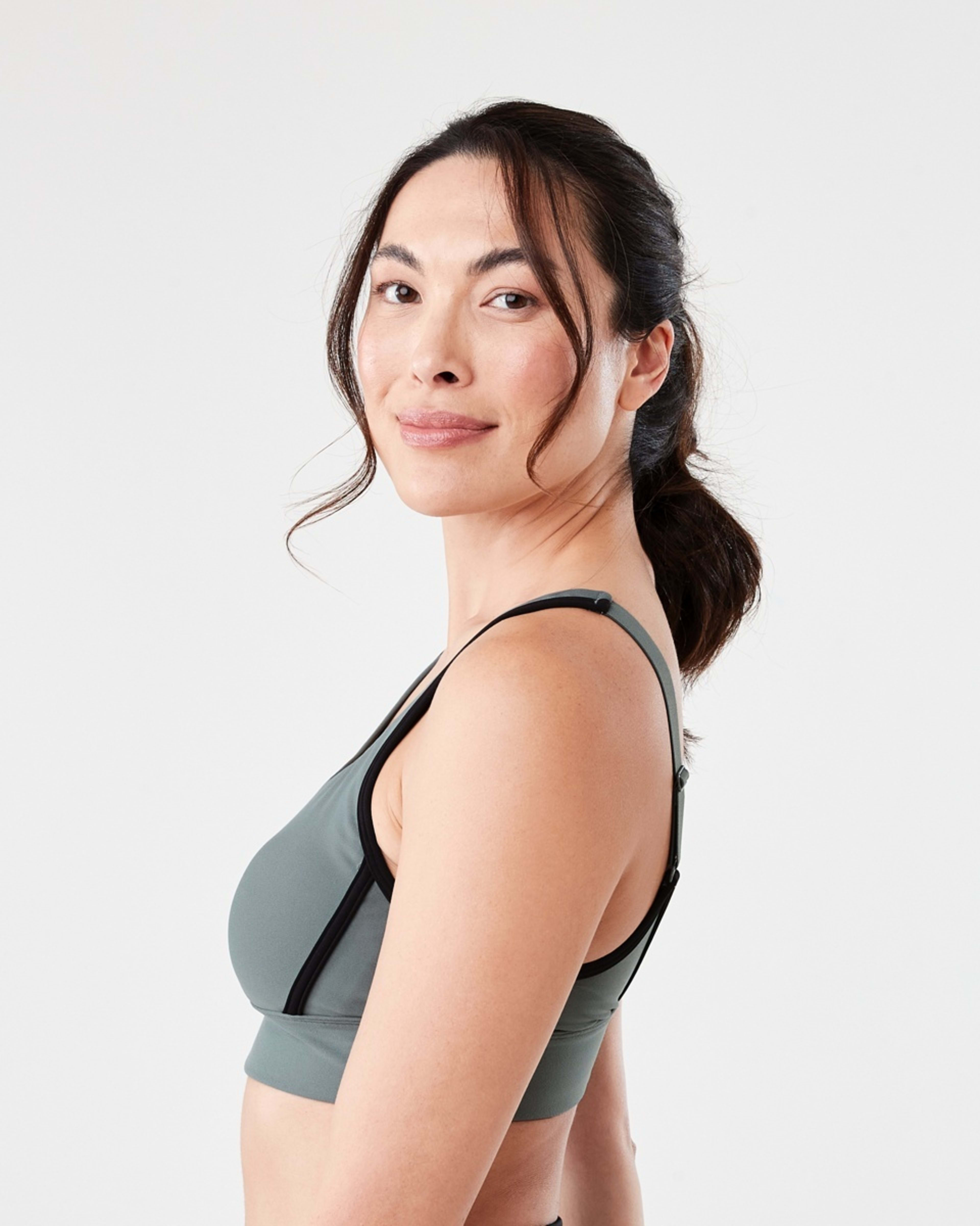 2 Sports Seamfree Crop Top SMOKEY GREEN, BLACK, 2 of 6