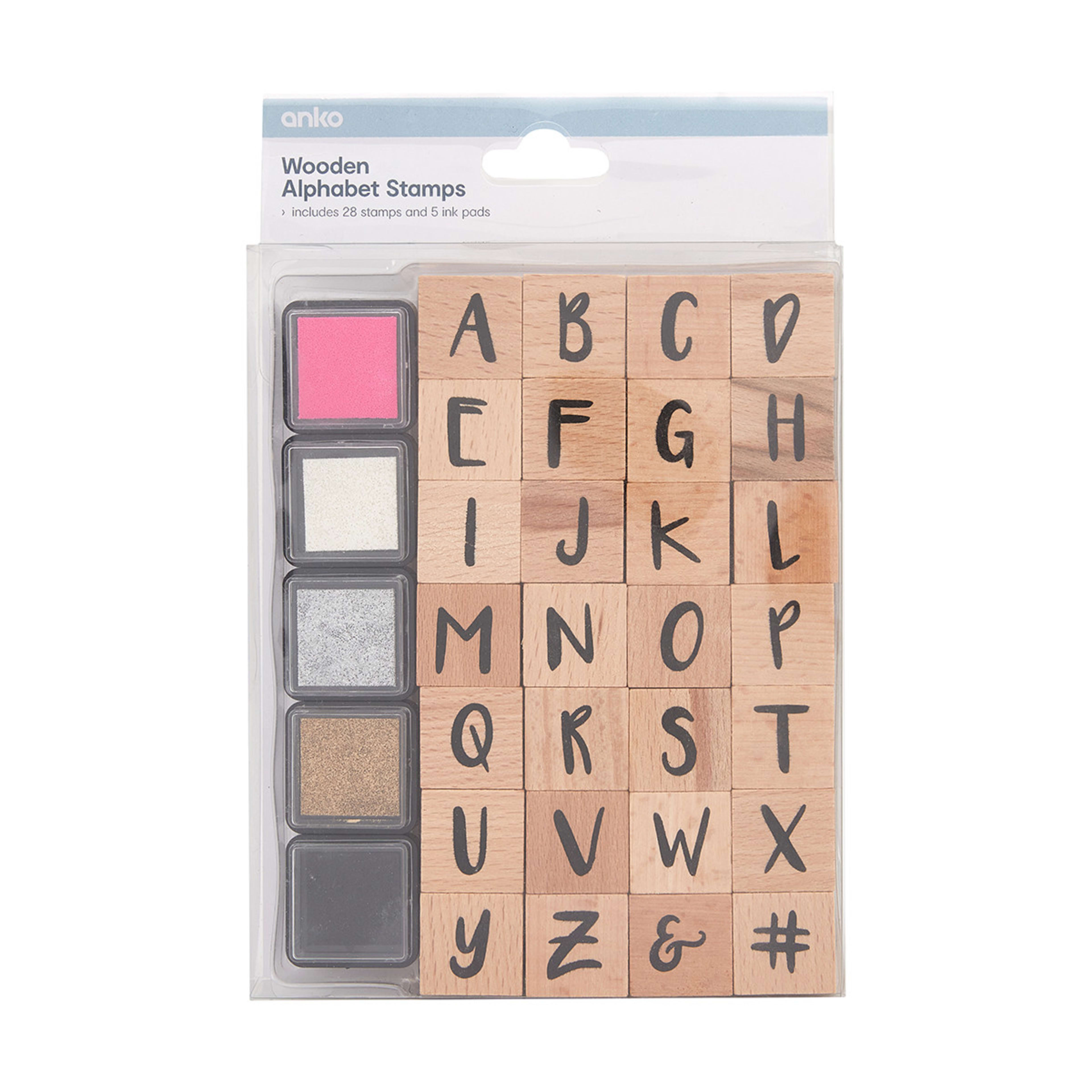 Wooden Alphabet Stamps Upper Case Kmart