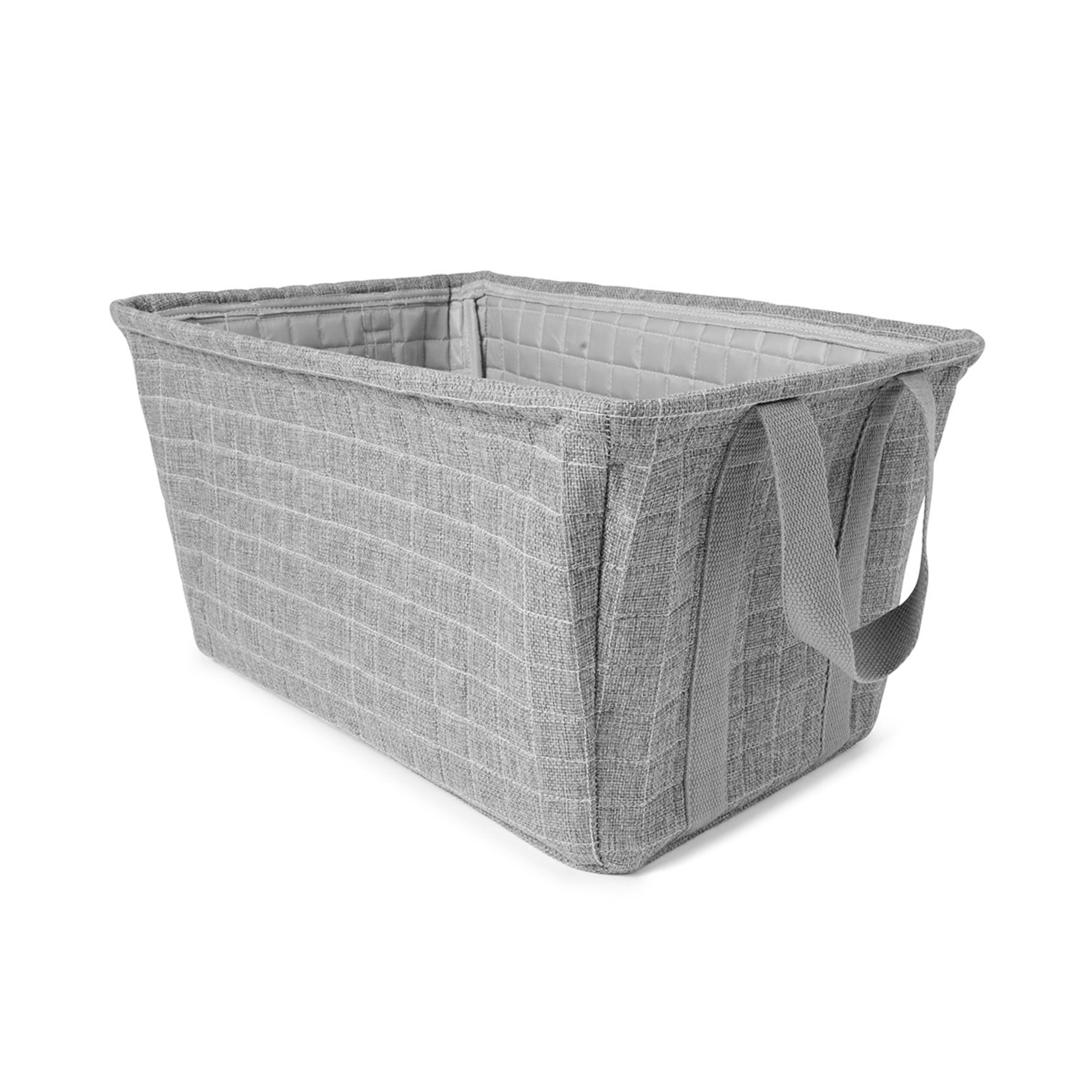 2 Rectangle Quilted Basket - Charcoal, 2 of 7