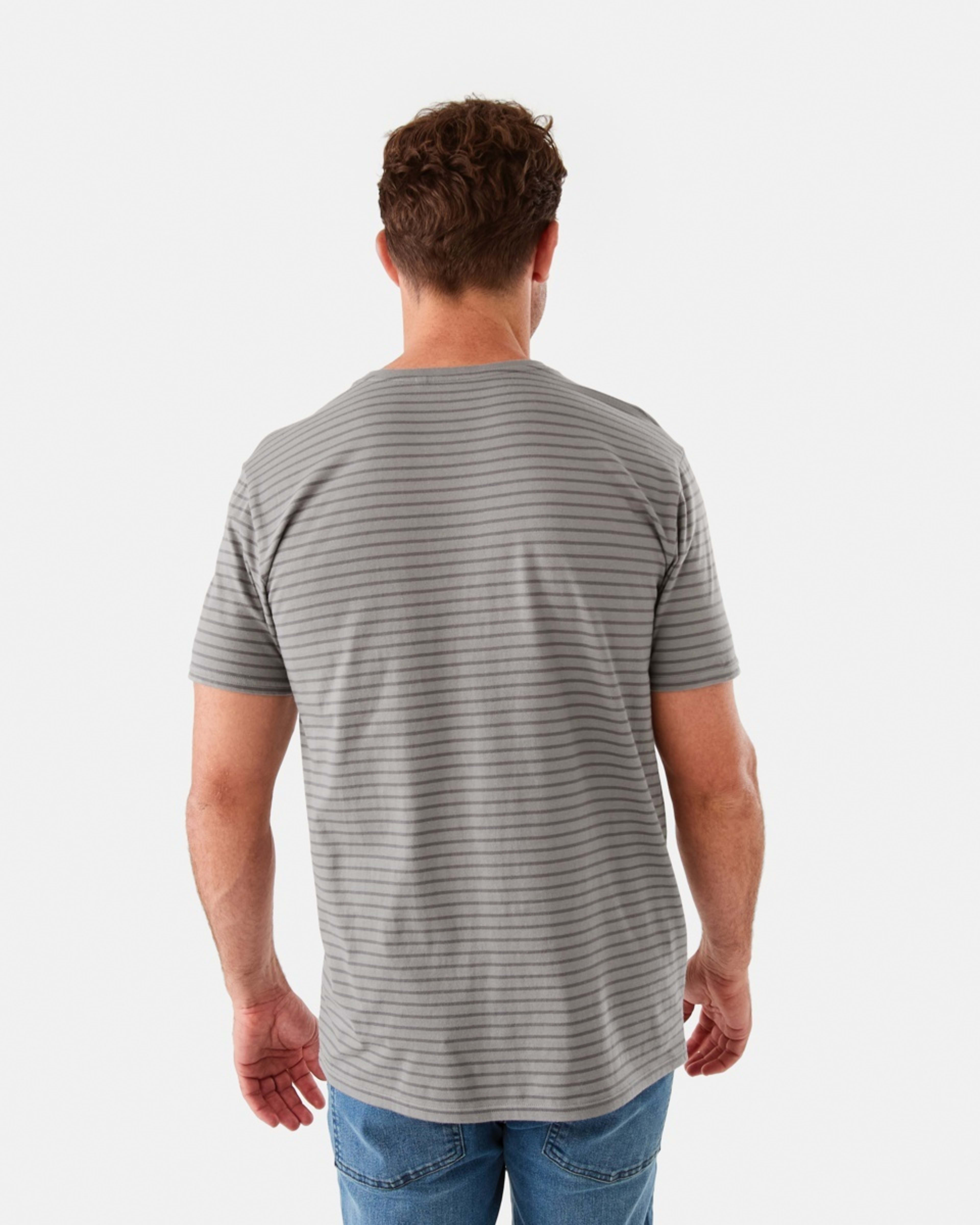 3 Australian Grown Cotton Stripe T-Shirt Gry Strp, 3 of 6