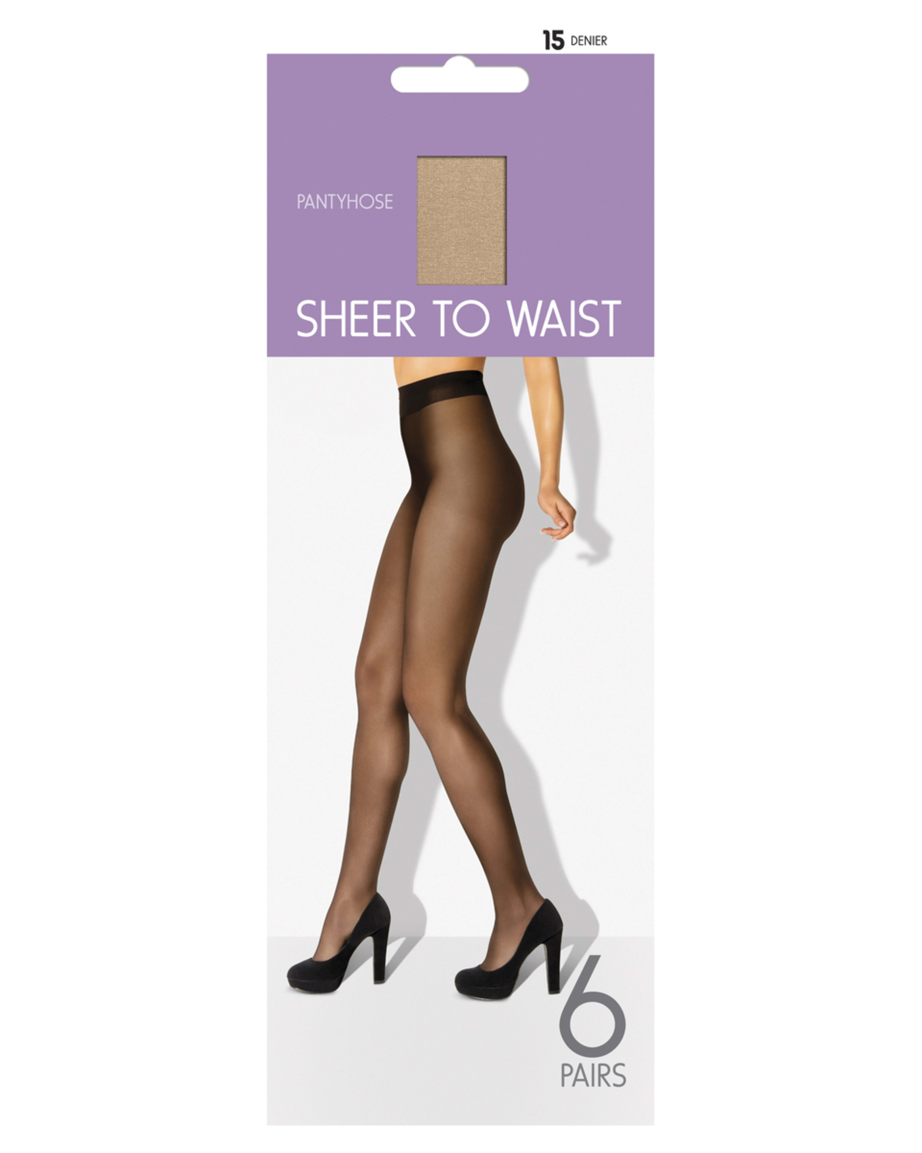 3 6 Pack Sheer To Waist Pantyhose Natural, 3 of 3