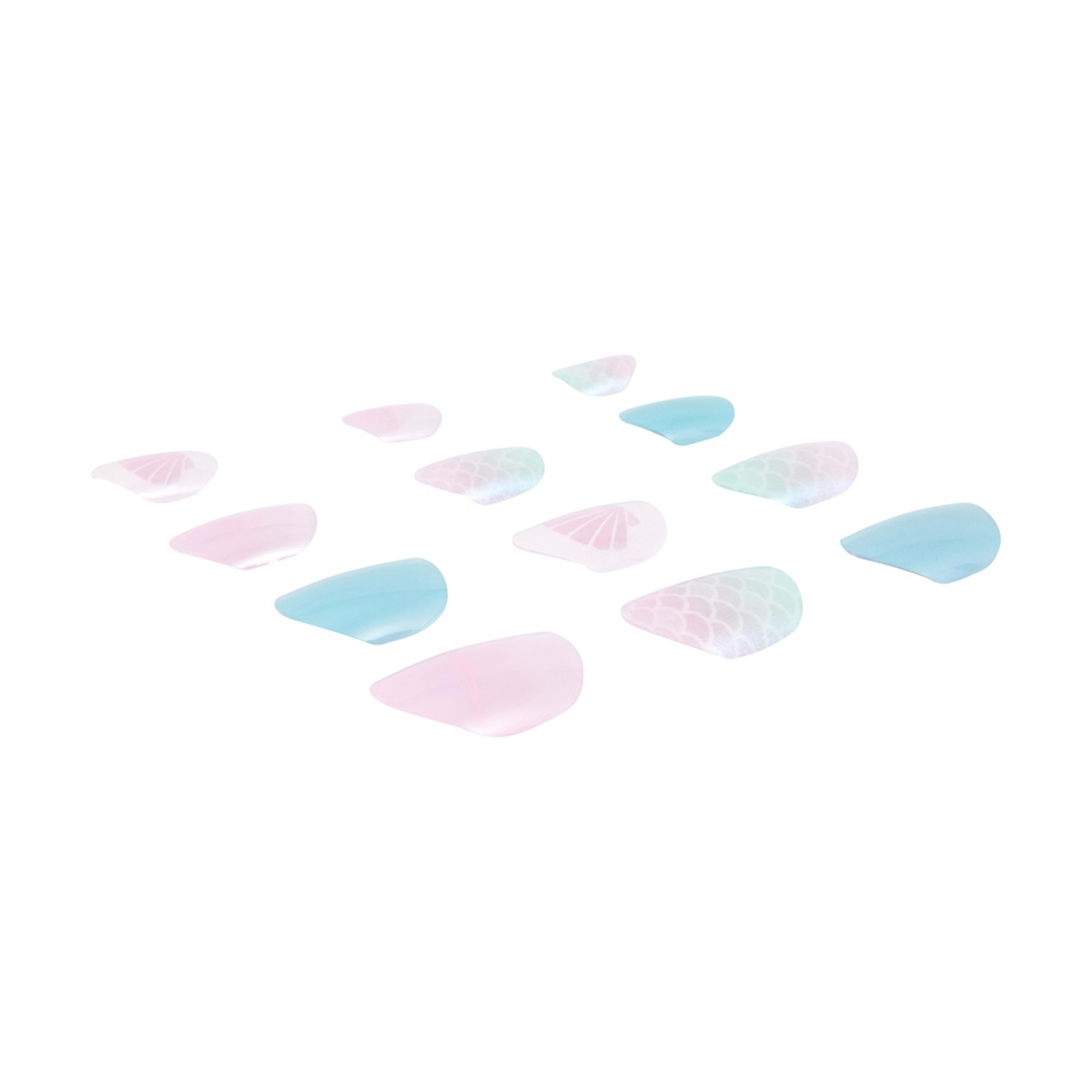 4 OXX Junior 24 Pack Kids Pre-Glued Stick-On Nails - Mermaid, 4 of 5