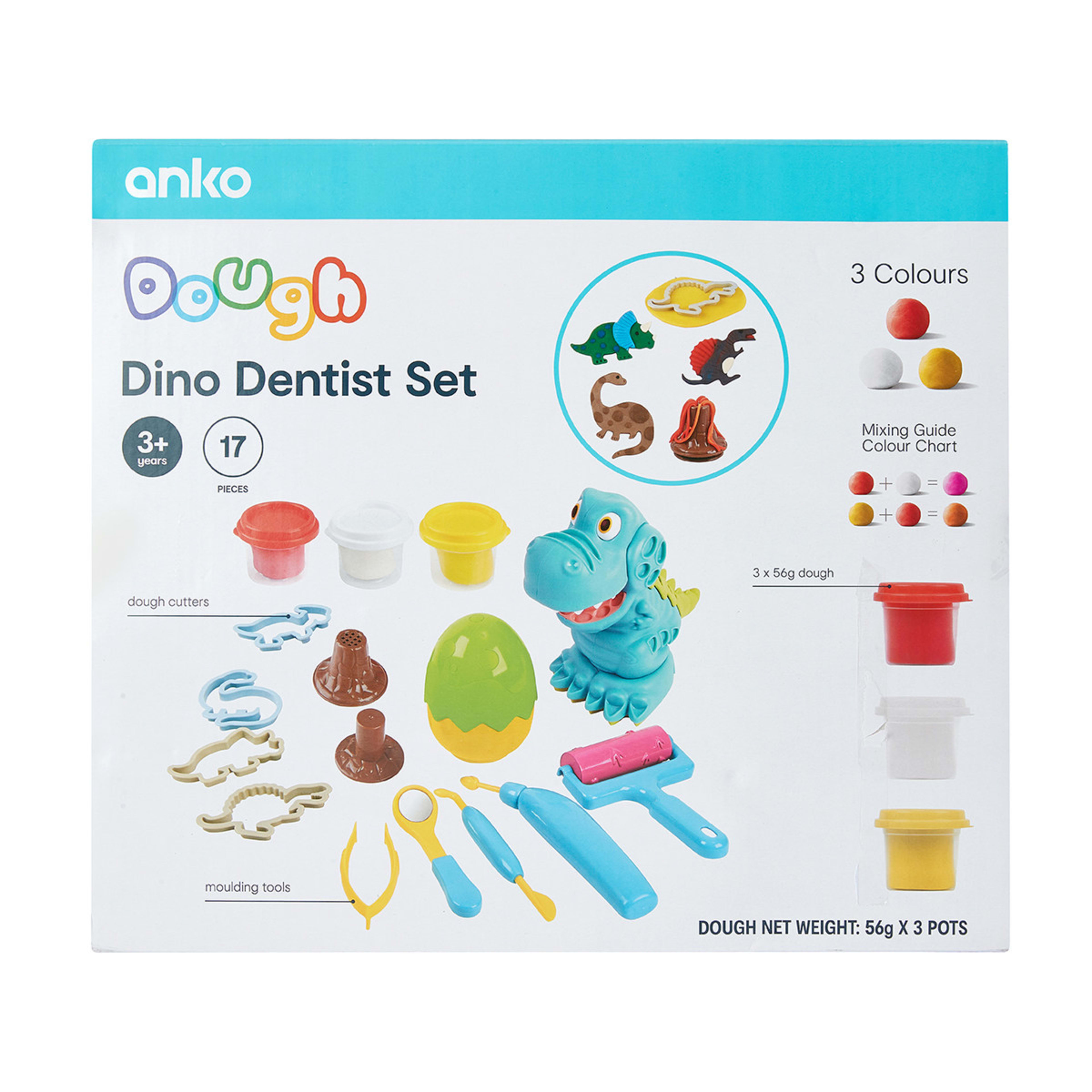 17 Piece Dough Dino Dentist Set Kmart