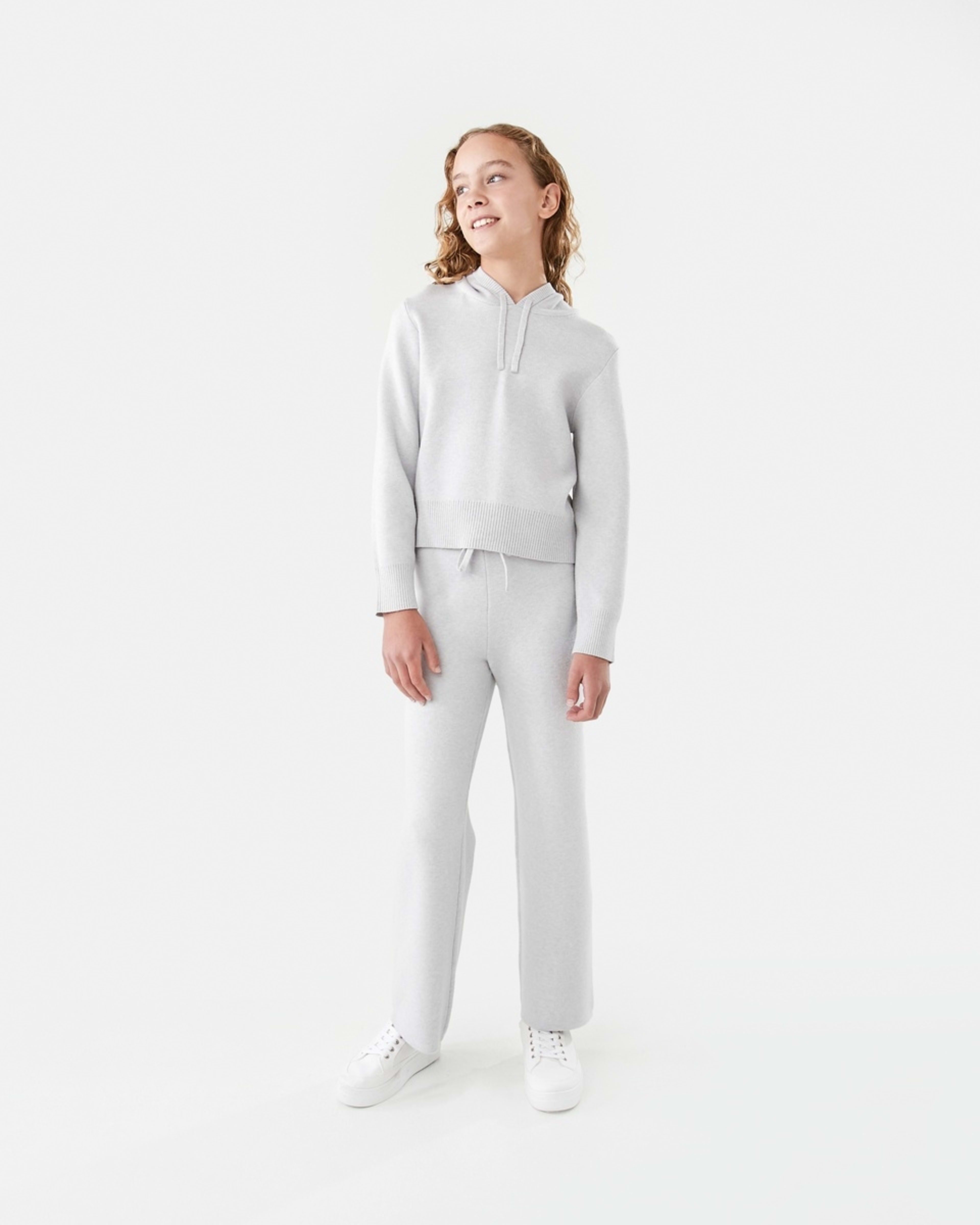 7 Bonded Knit Hoodie Light Grey Marle, 7 of 10