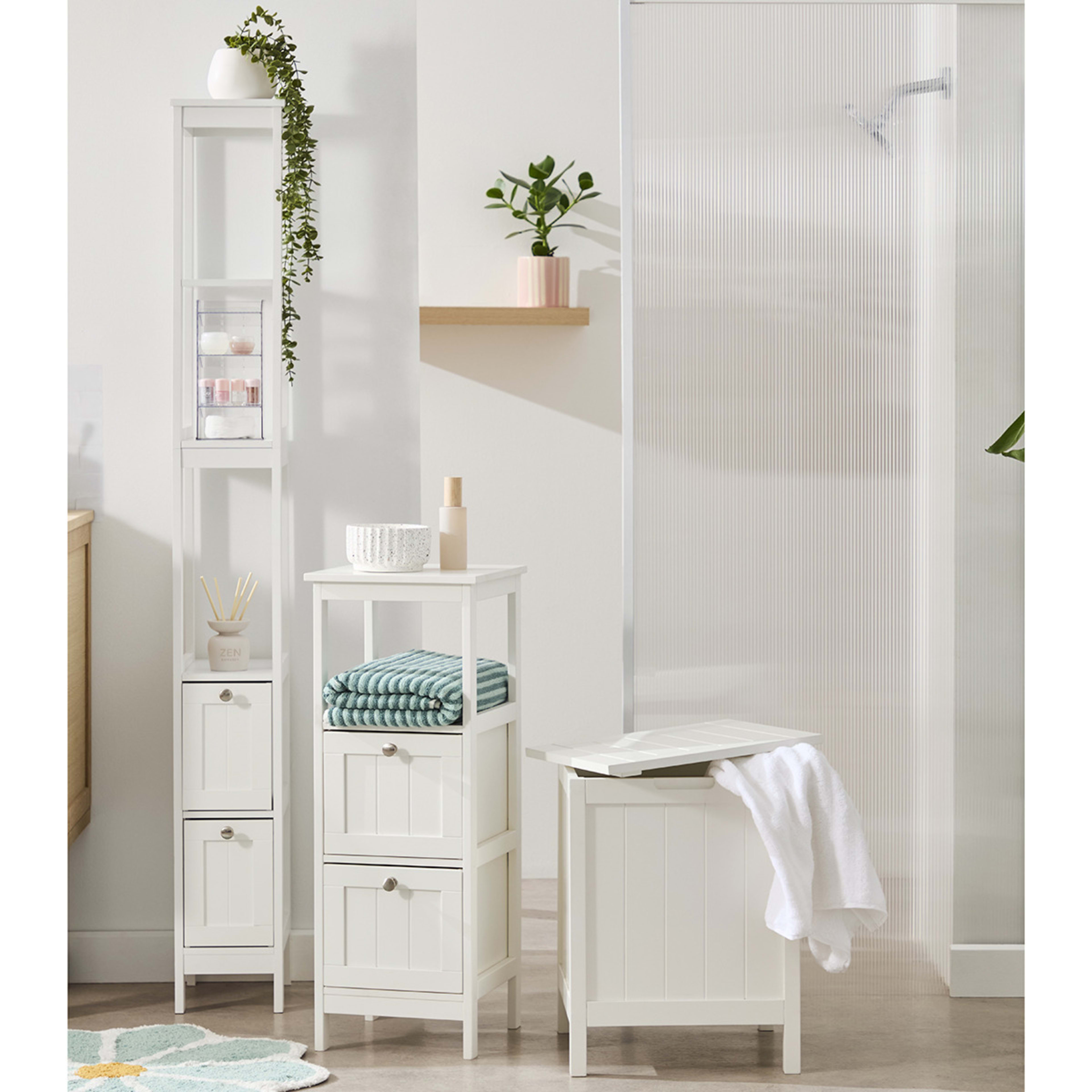10 Panelled Slim 5 Tier Unit - White, 10 of 10