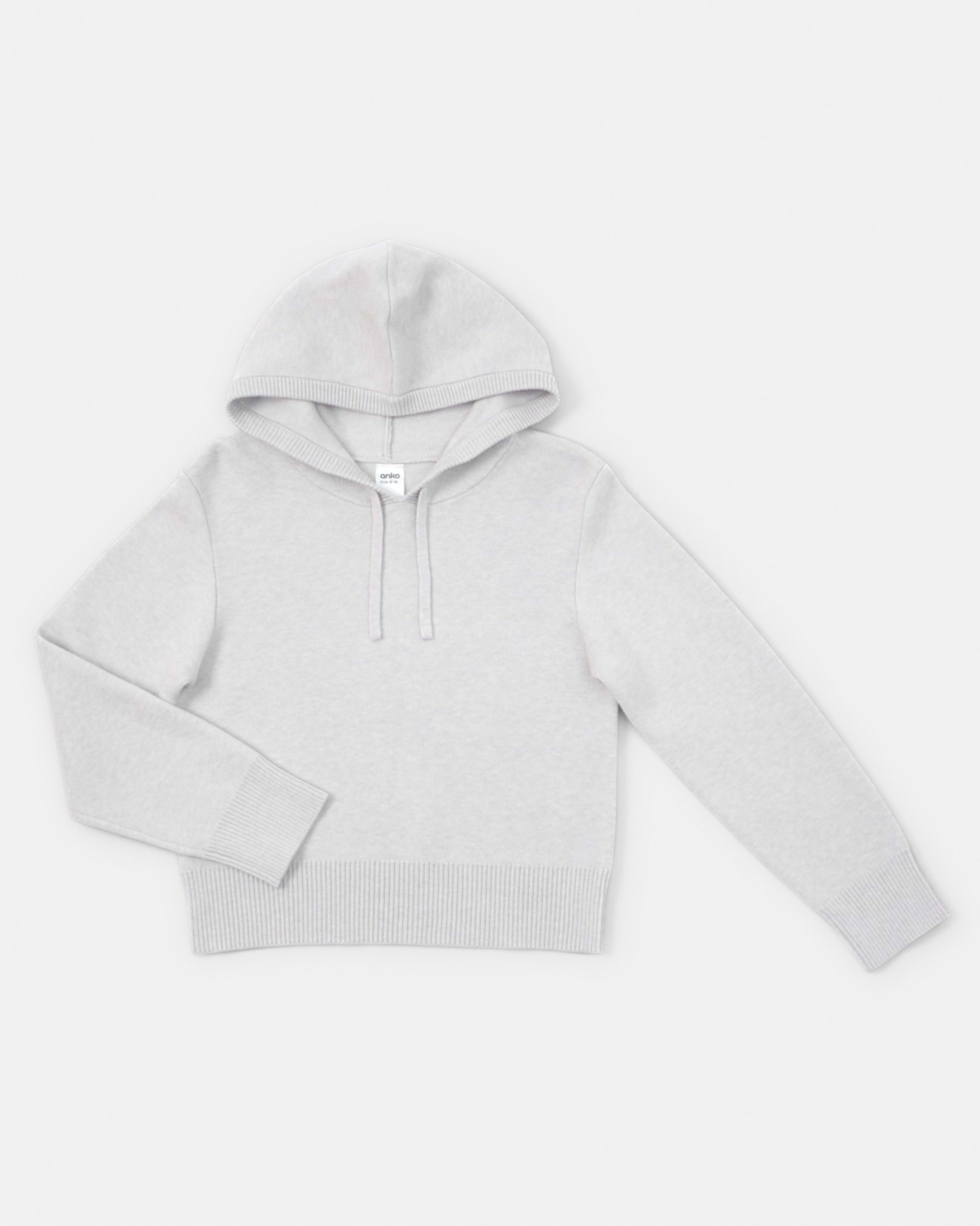 9 Bonded Knit Hoodie Light Grey Marle, 9 of 10
