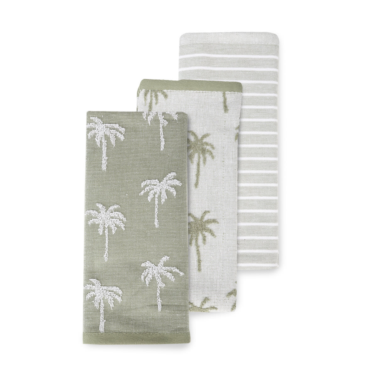 3 Pack Green Palm Tea Towels