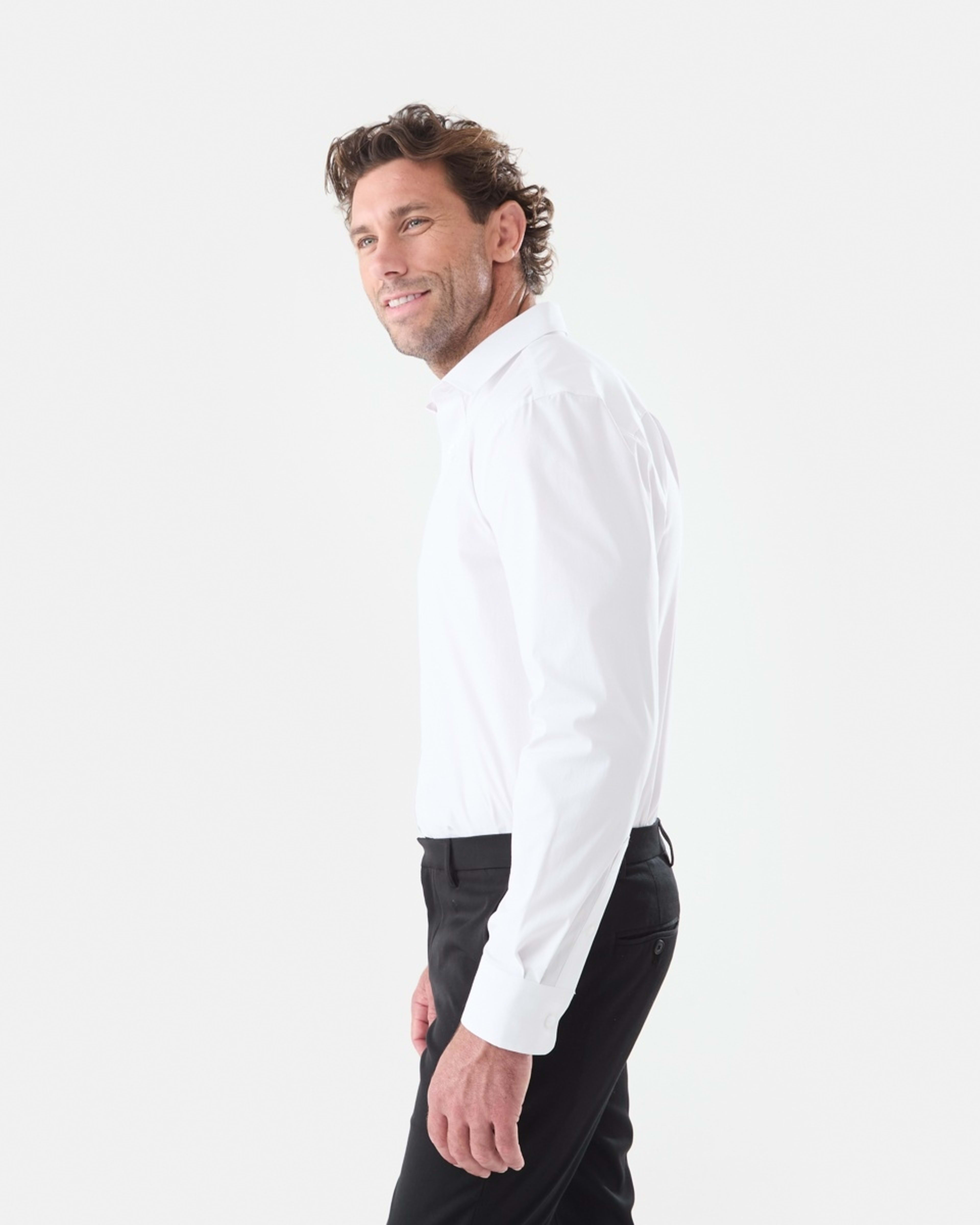 2 Workwear Long Sleeve Business Shirt White, 2 of 6
