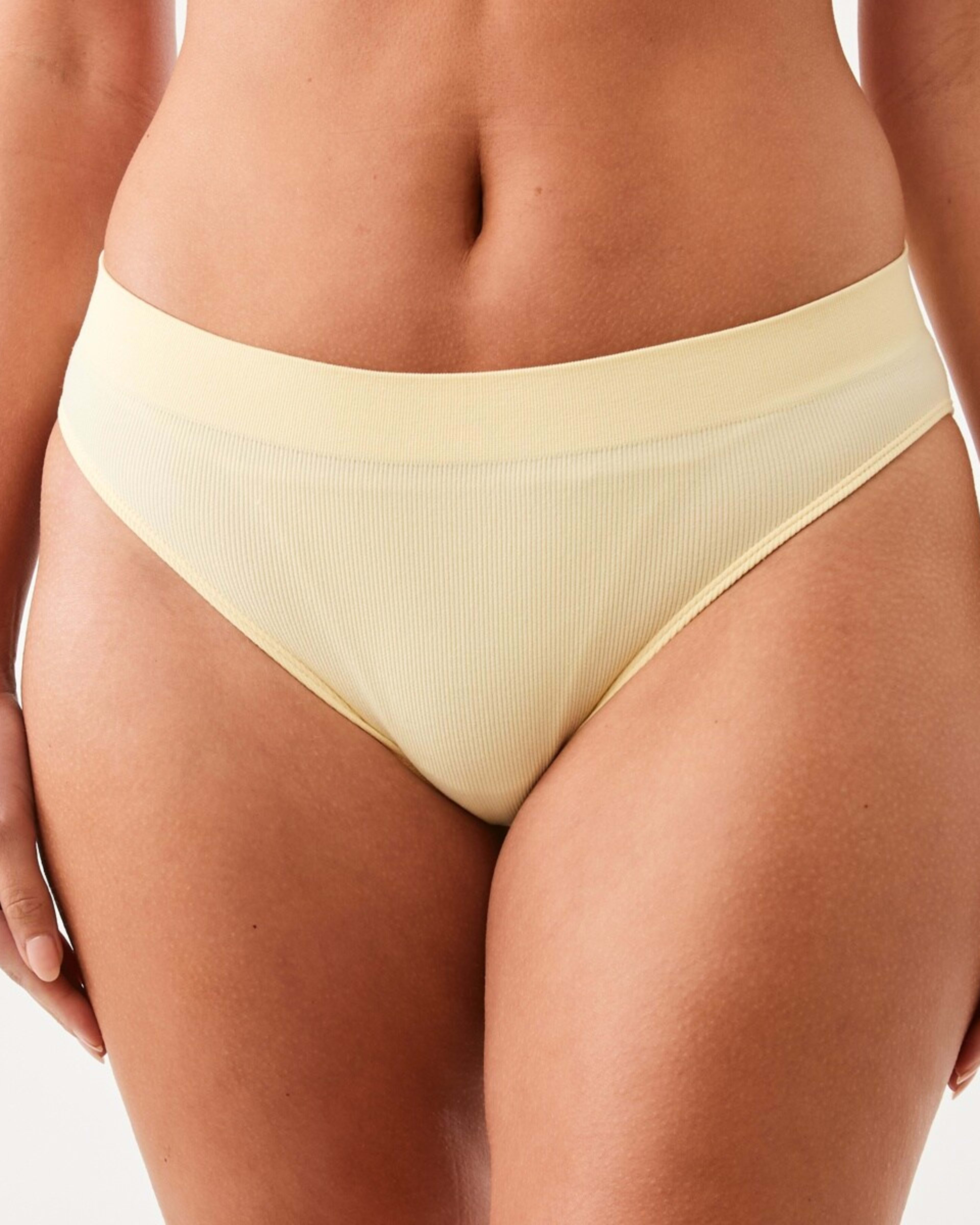 5 3 Pack Ribbed Seamfree Hi-Waist Bikini Briefs HALOGEN BLUE, YELLOW FLAN, SACHET PINK, 5 of 8