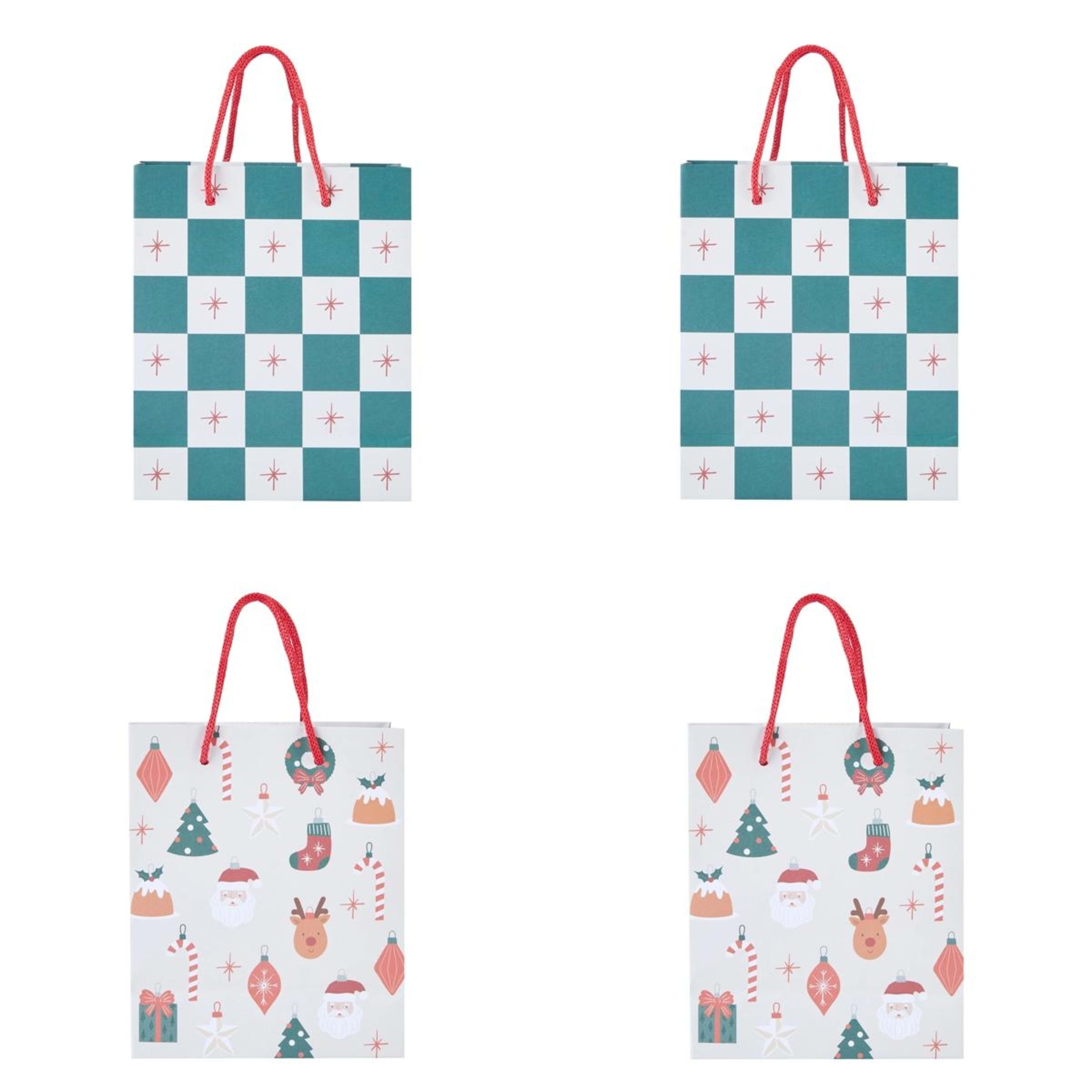 4 4 Pack Christmas Gift Bags - Small, Assorted, 4 of 10