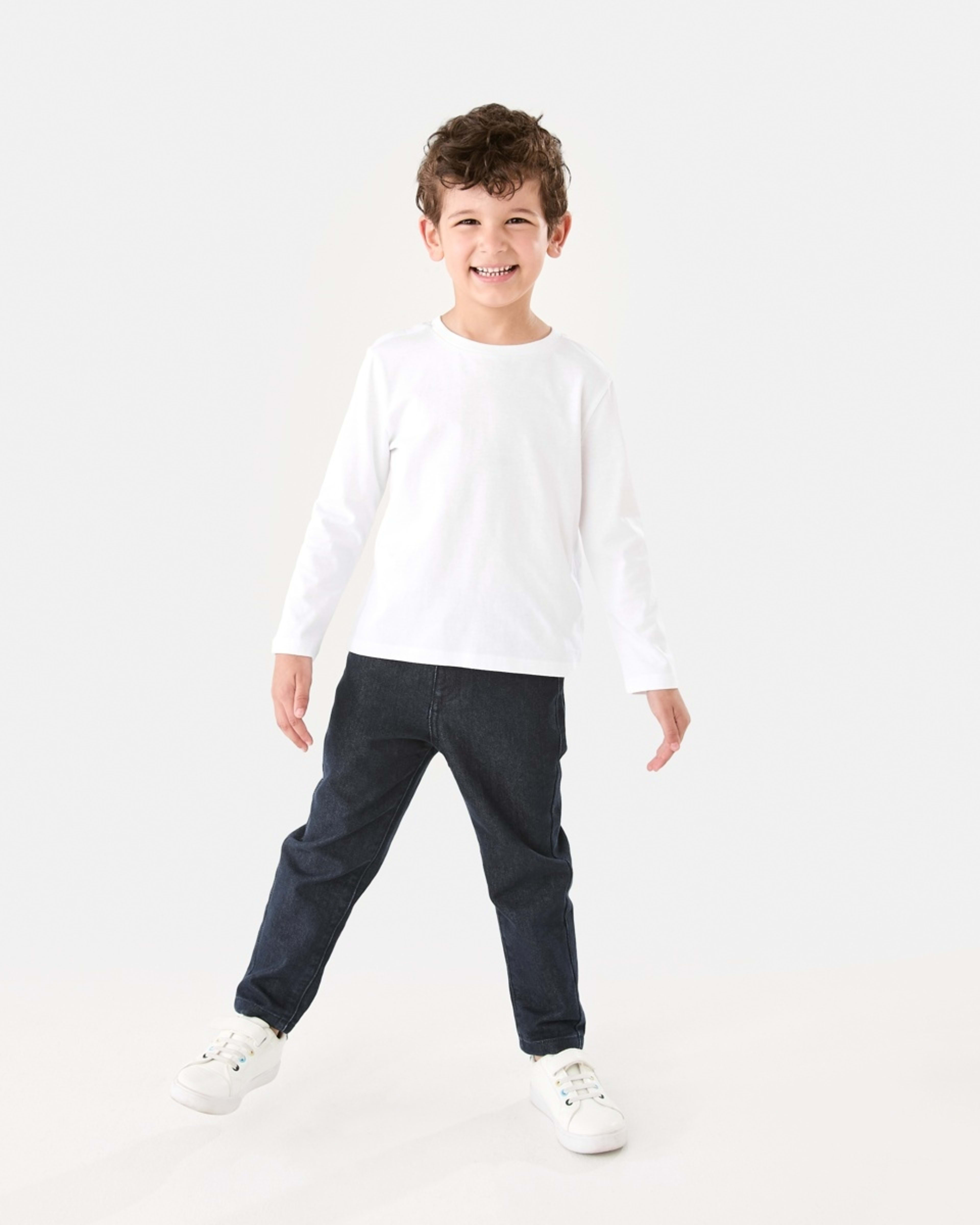 6 Long Sleeve Plain T-shirt White, 6 of 9