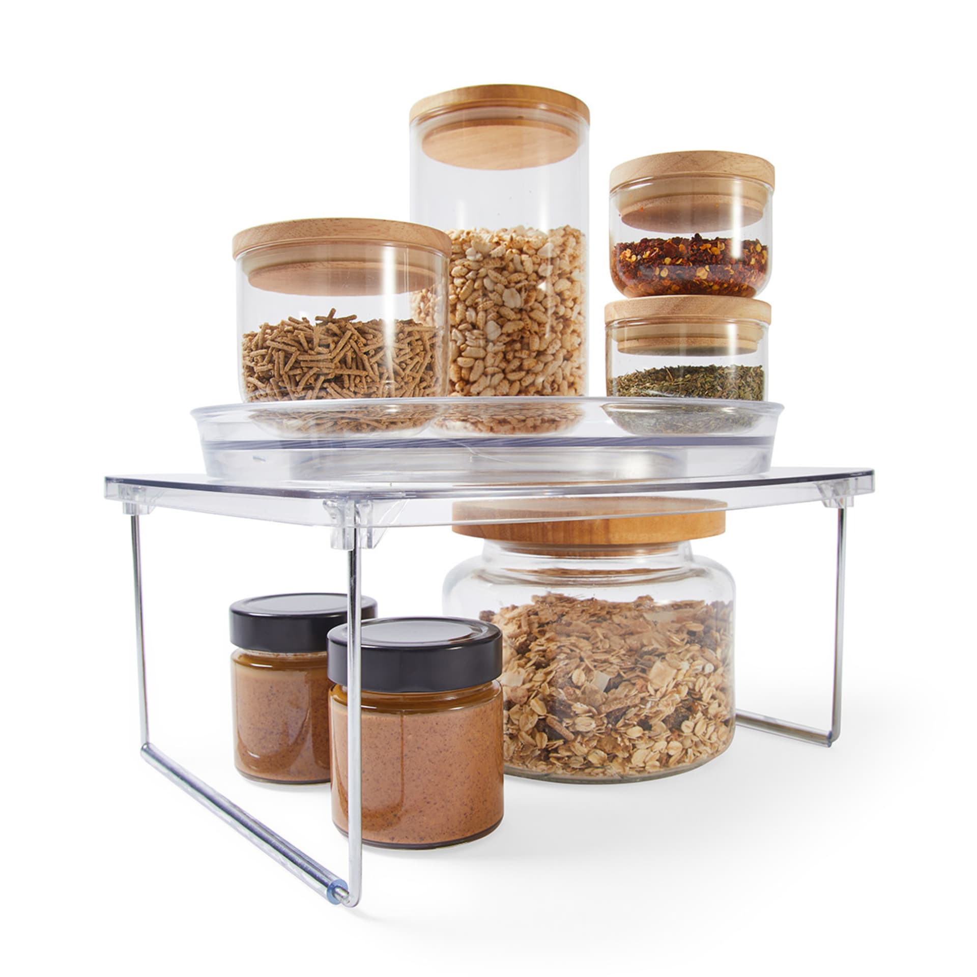 Clear Turntable with Foldable Shelf Kmart