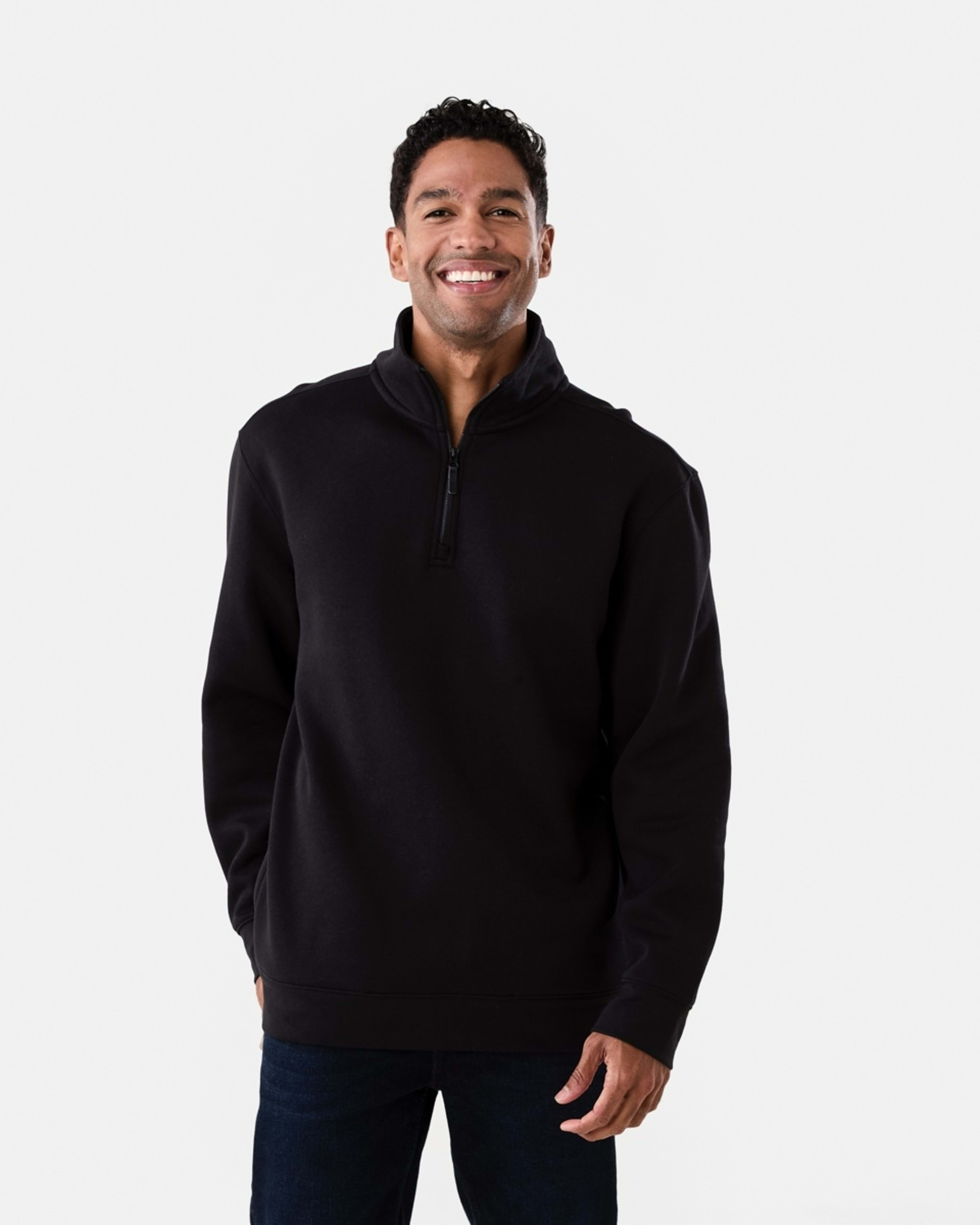 1 1/4 Zip Sweatshirt Black, 1 of 6