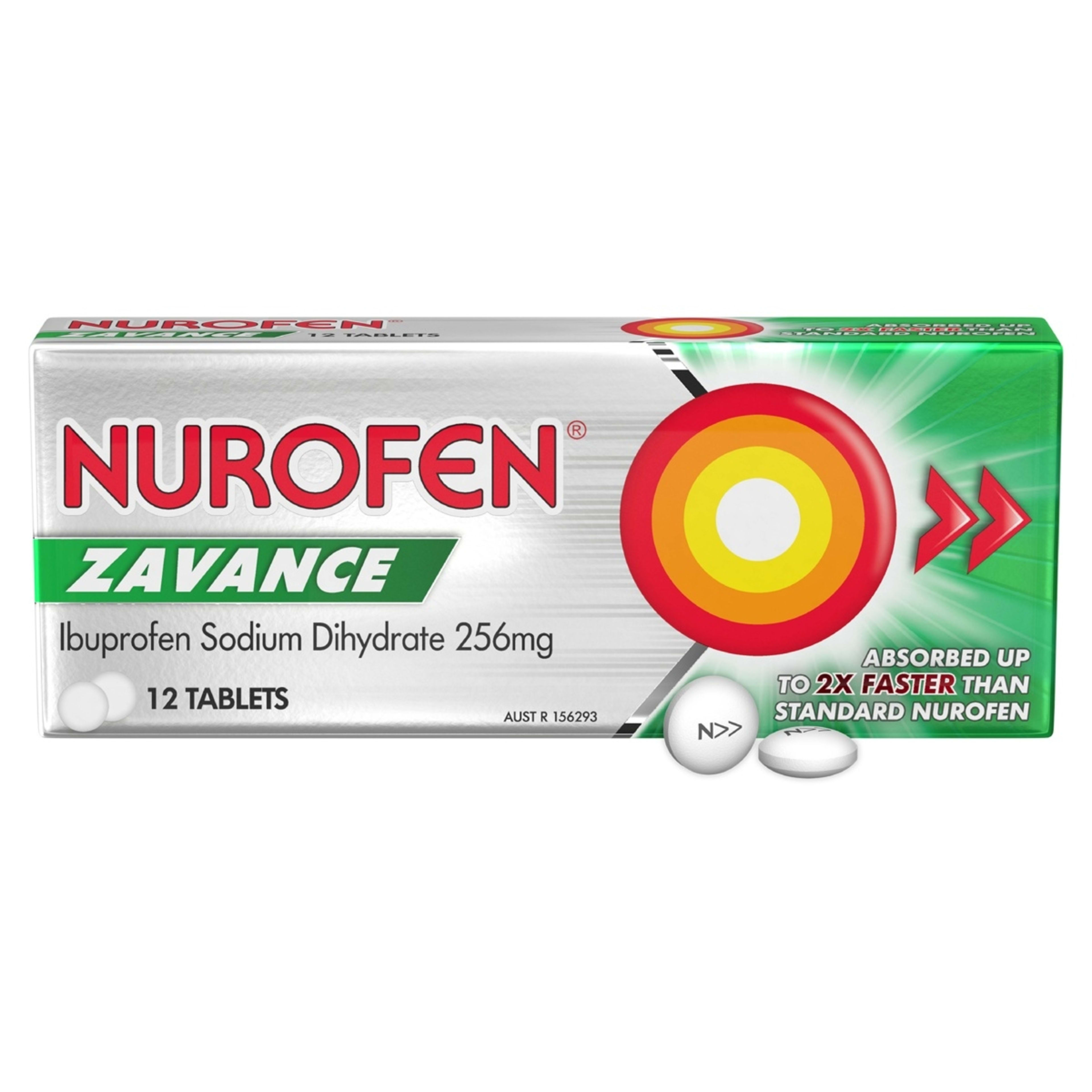 1 12 Pack Nurofen Zavance Ibuprofen Pain Relief Tablets 256mg